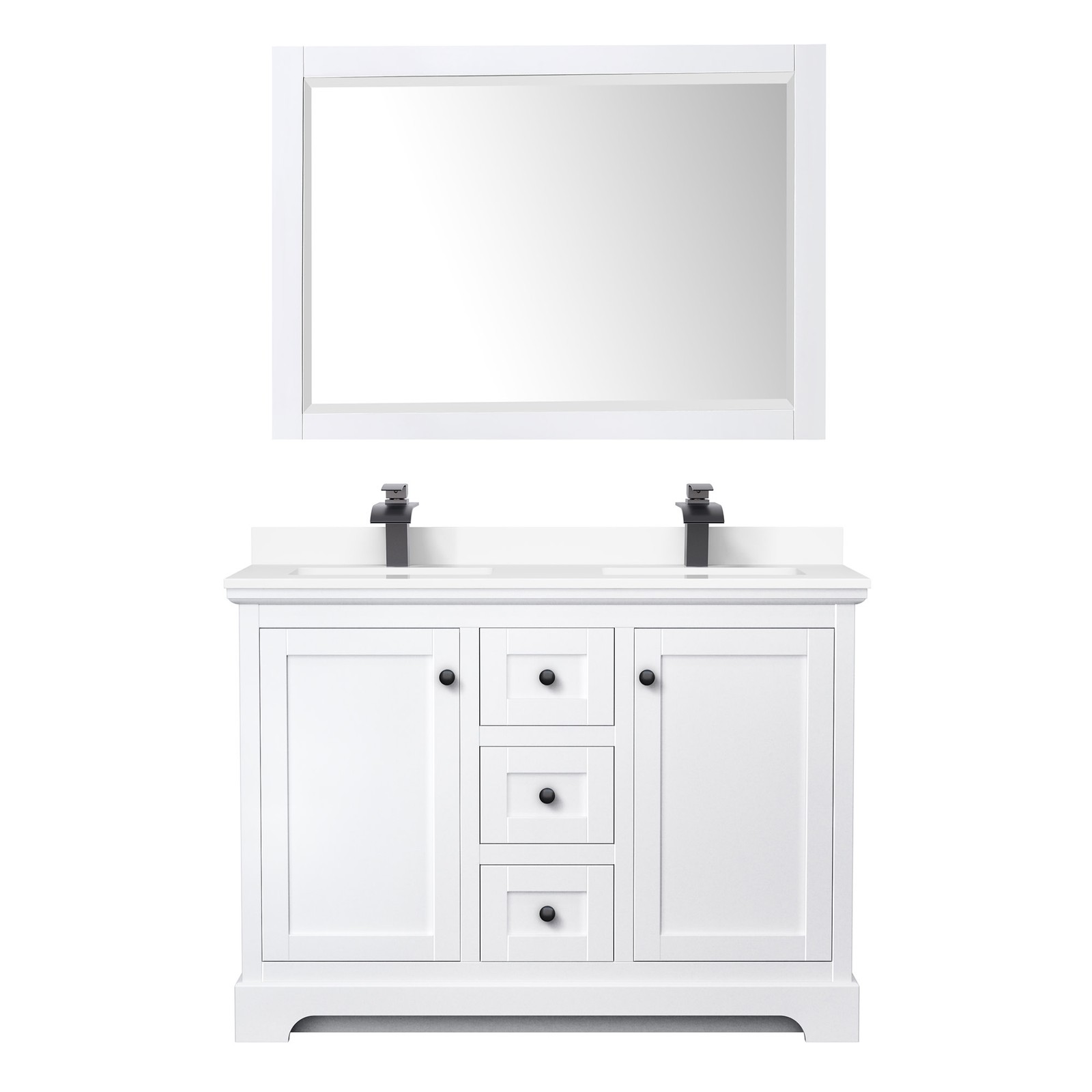 Wyndham Collection WCV232348D-VCA-M46 Avery 48″ – Dark Gray / White Cultured