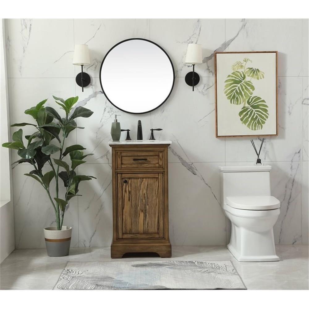 Elegant Decor Americana 19″ Aluminum Alloy Single Bathroom Vanity in Driftwood