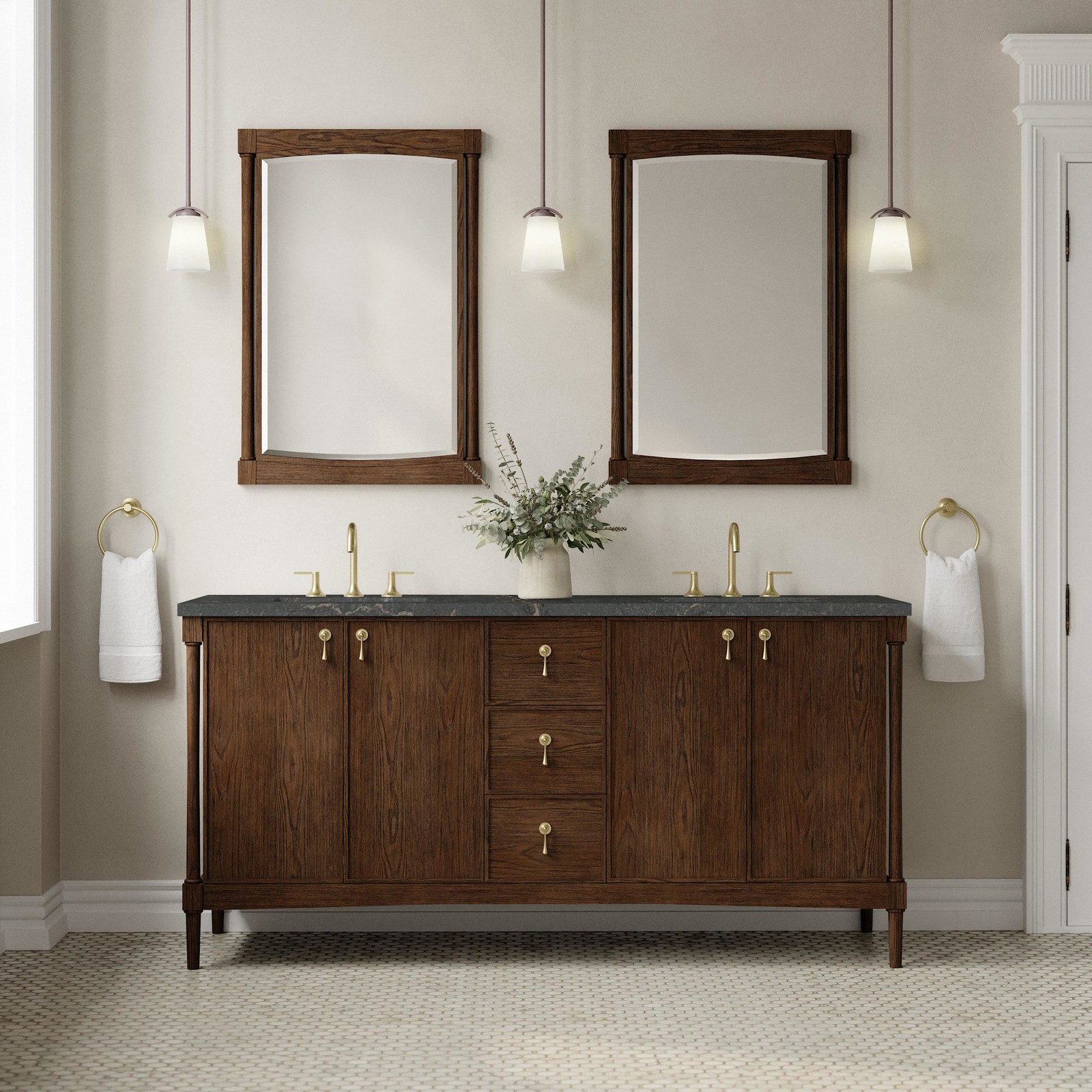James Martin Vanities D680-V72-FPBL Kinnsden 72″ – Sable Oak