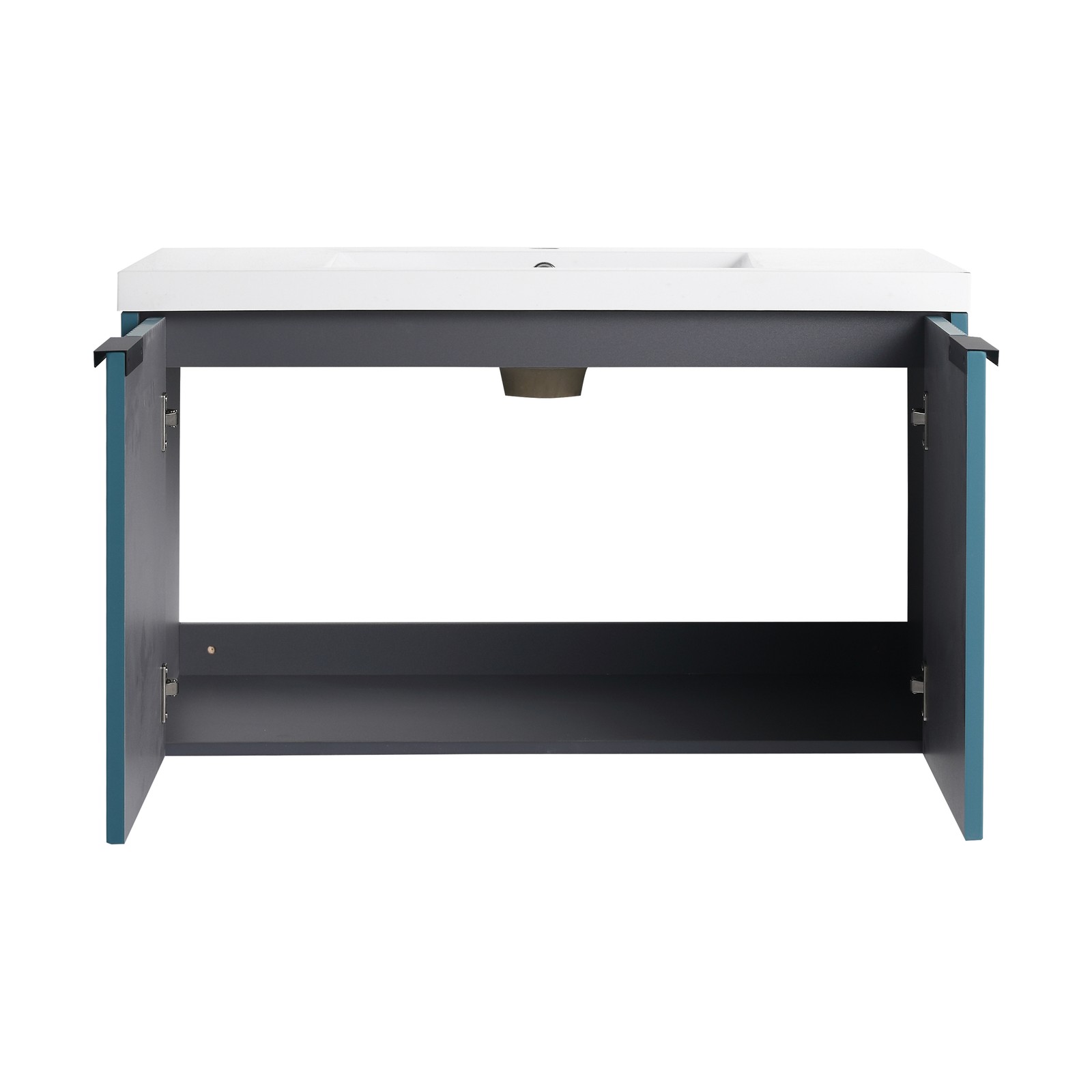 36 Inch Wall Mounted Bathroom Vanity with Resin Sink & Soft-Close Doors