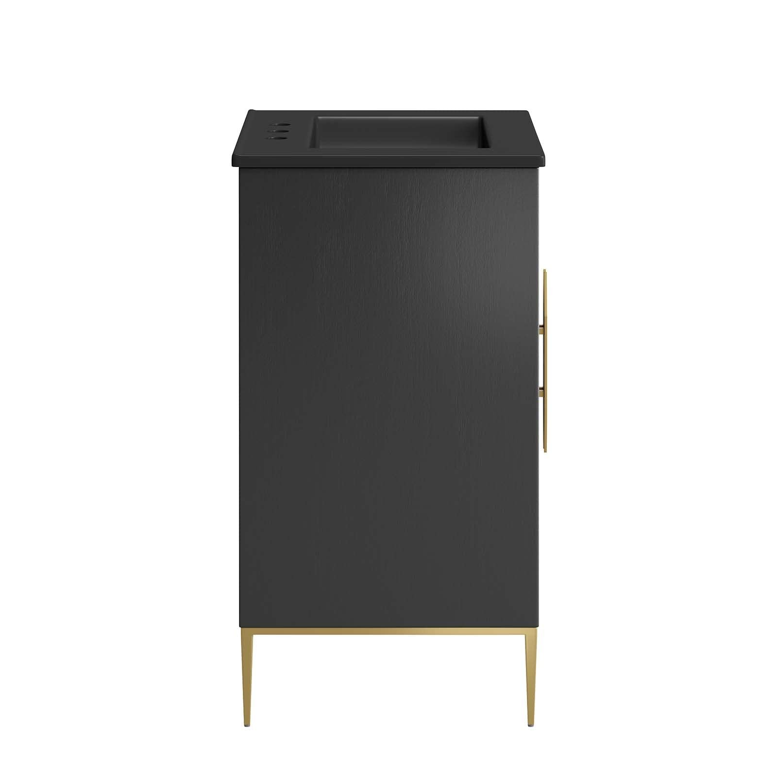 Modway Awaken 24″ Solid Wood and MDF Bathroom Vanity in Black