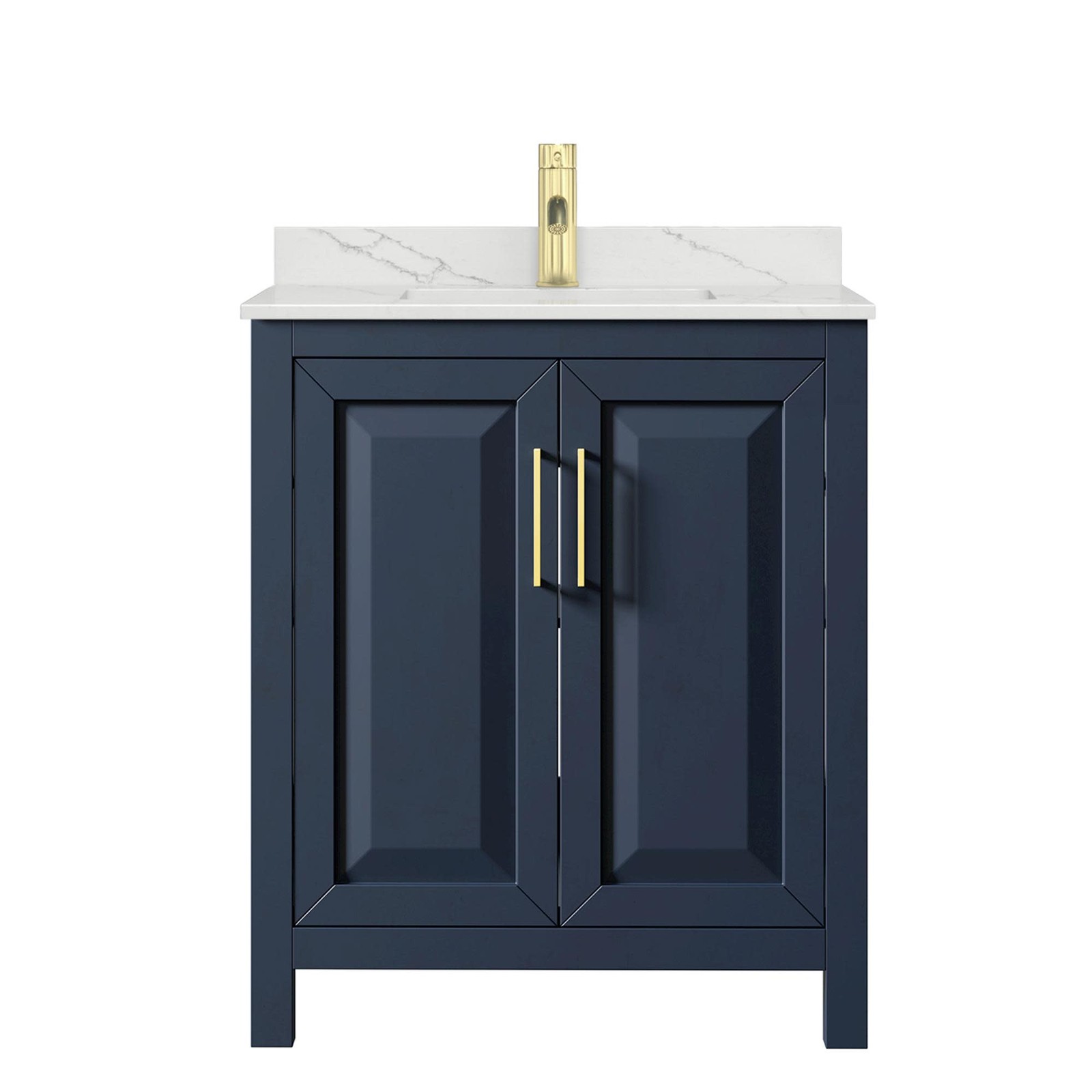 Wyndham Collection WCV252530S-QTZ-UNSMXX Daria 30″ – Dark Blue / Giotto Quartz