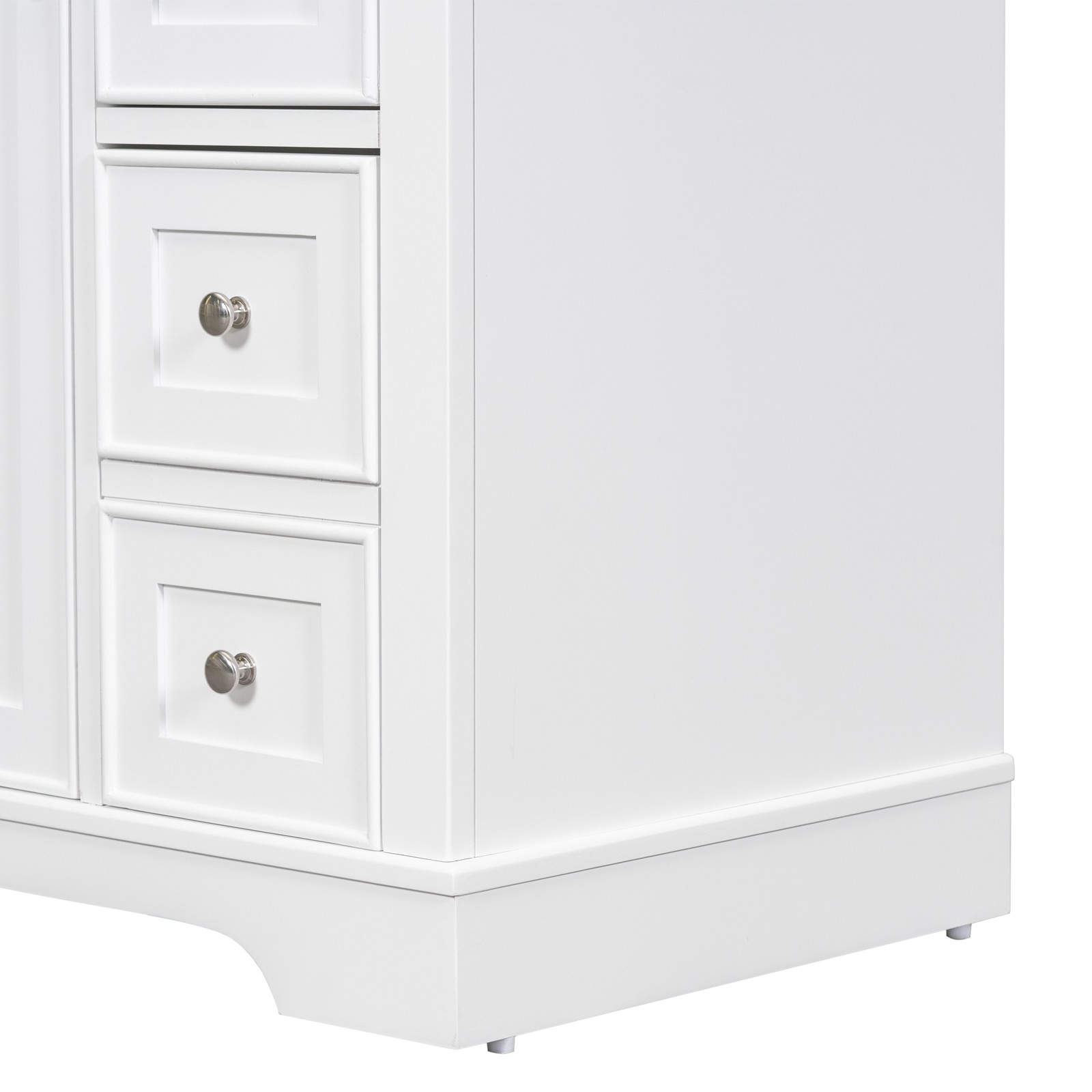 36″ White Bathroom Vanity Cabinet Base with 6 Drawers