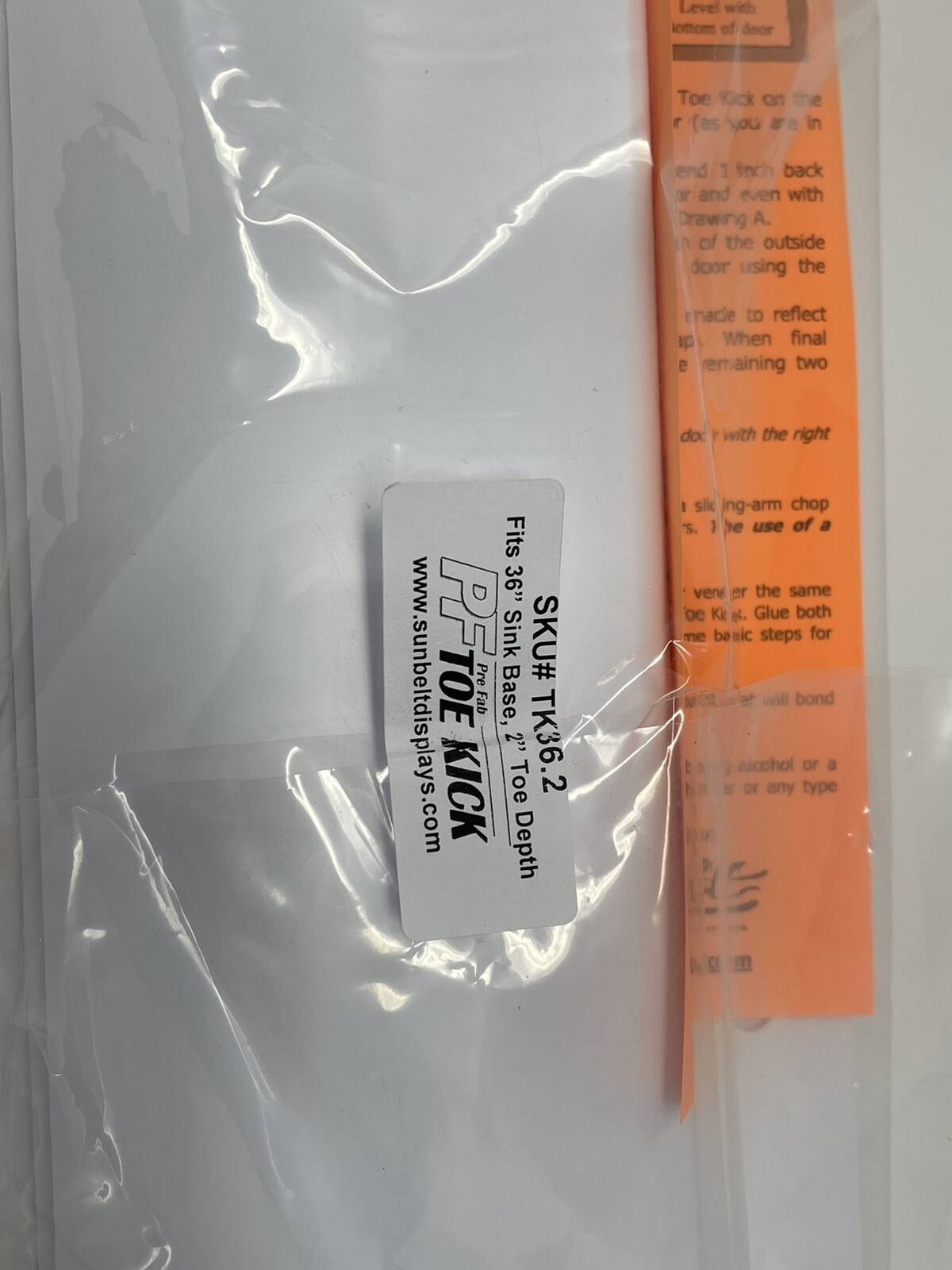 Sunbelt Displays 36” Prefab Toe Kick TK36.2 NIP