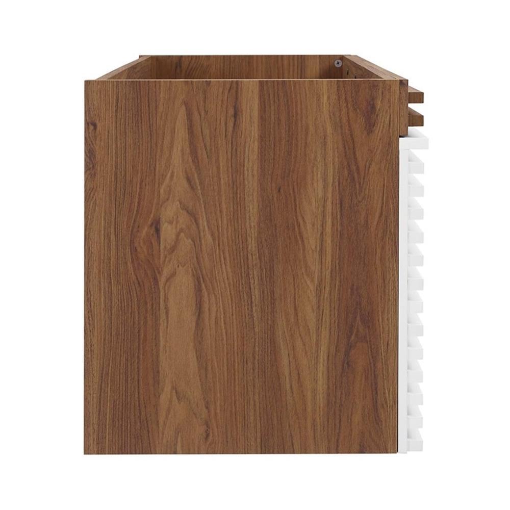 Modway Render 48″ MDF and Particleboard Bathroom Vanity Cabinet in White/Walnut