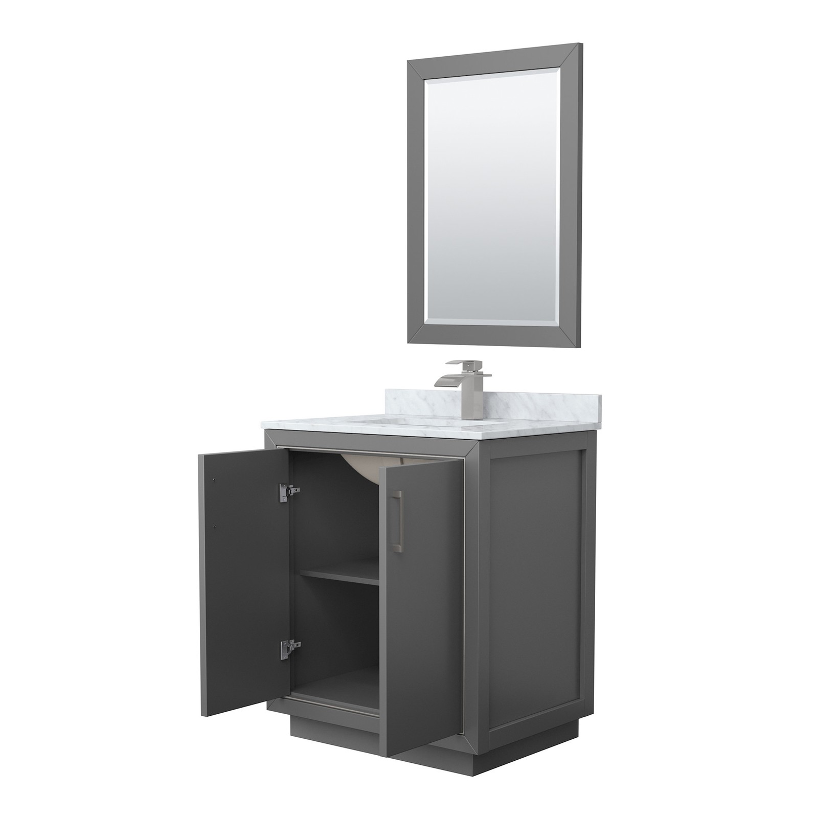 Wyndham Collection WCF1111-30S-NAT-M24 Icon 30″ – Dark Gray / Brushed Nickel