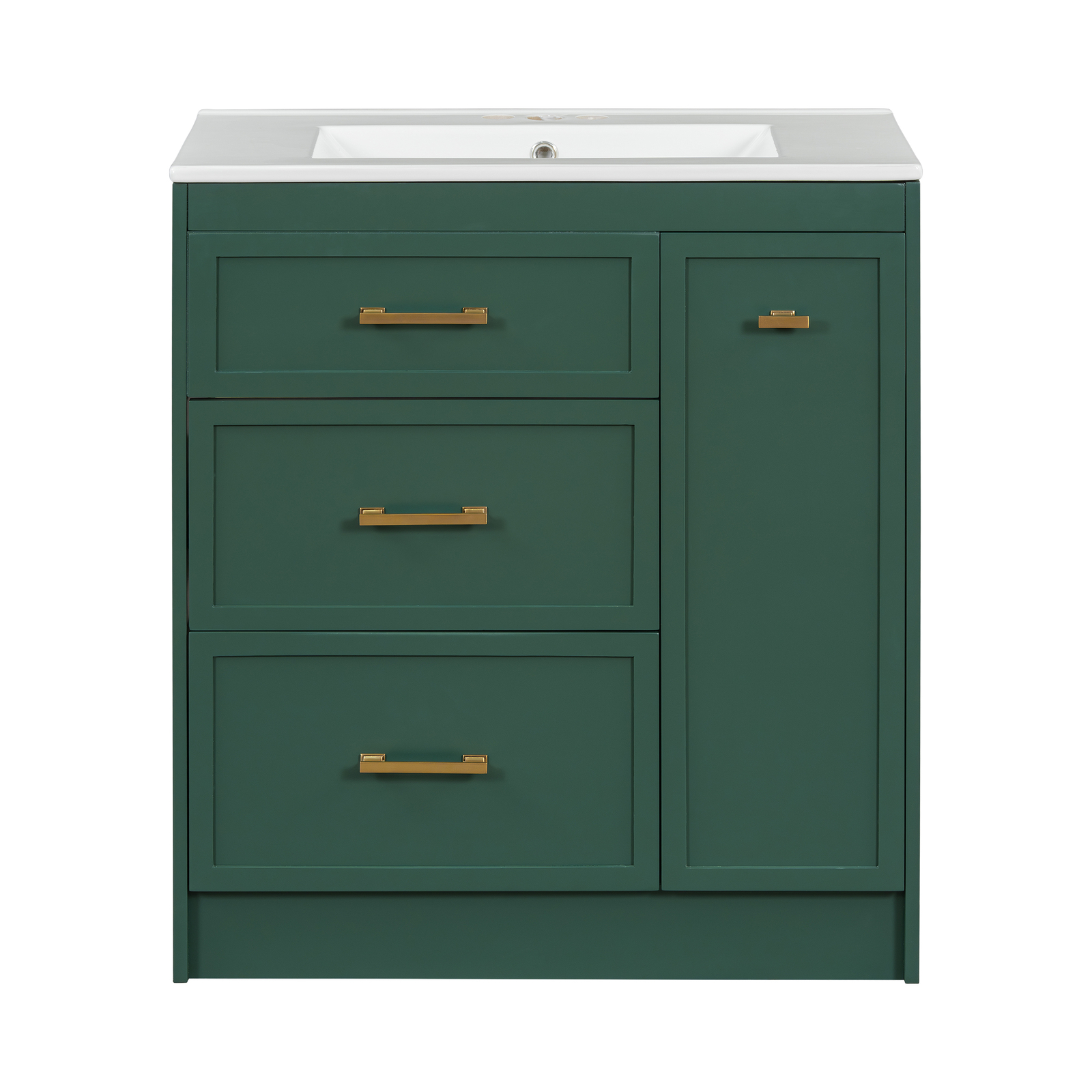 30″ Bathroom Vanity Set Floor Standing Bathroom Storage Cabinet w/Three Drawers