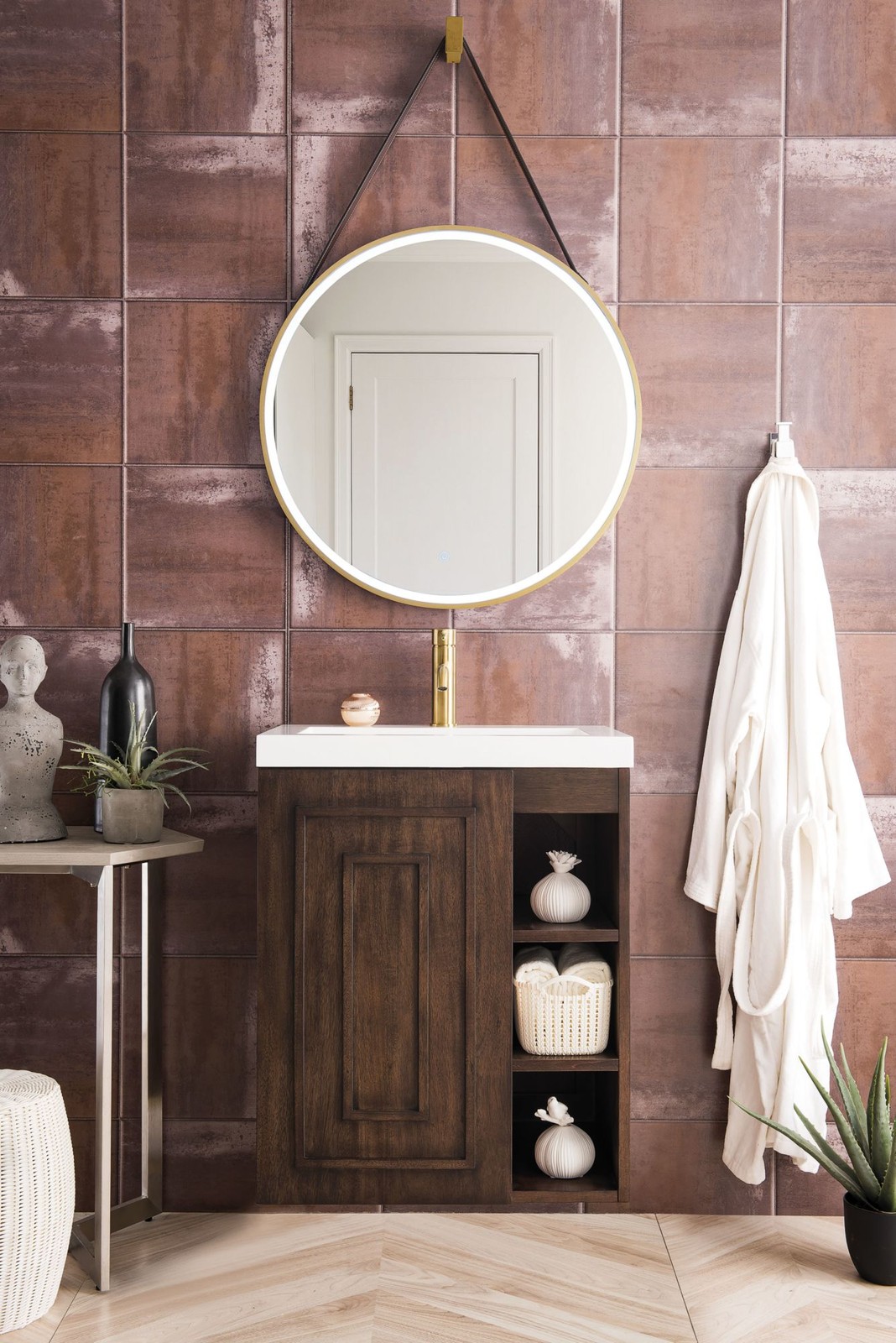 James Martin Vanities E110V24WG Alicante 24″ Wall Mounted Single – White