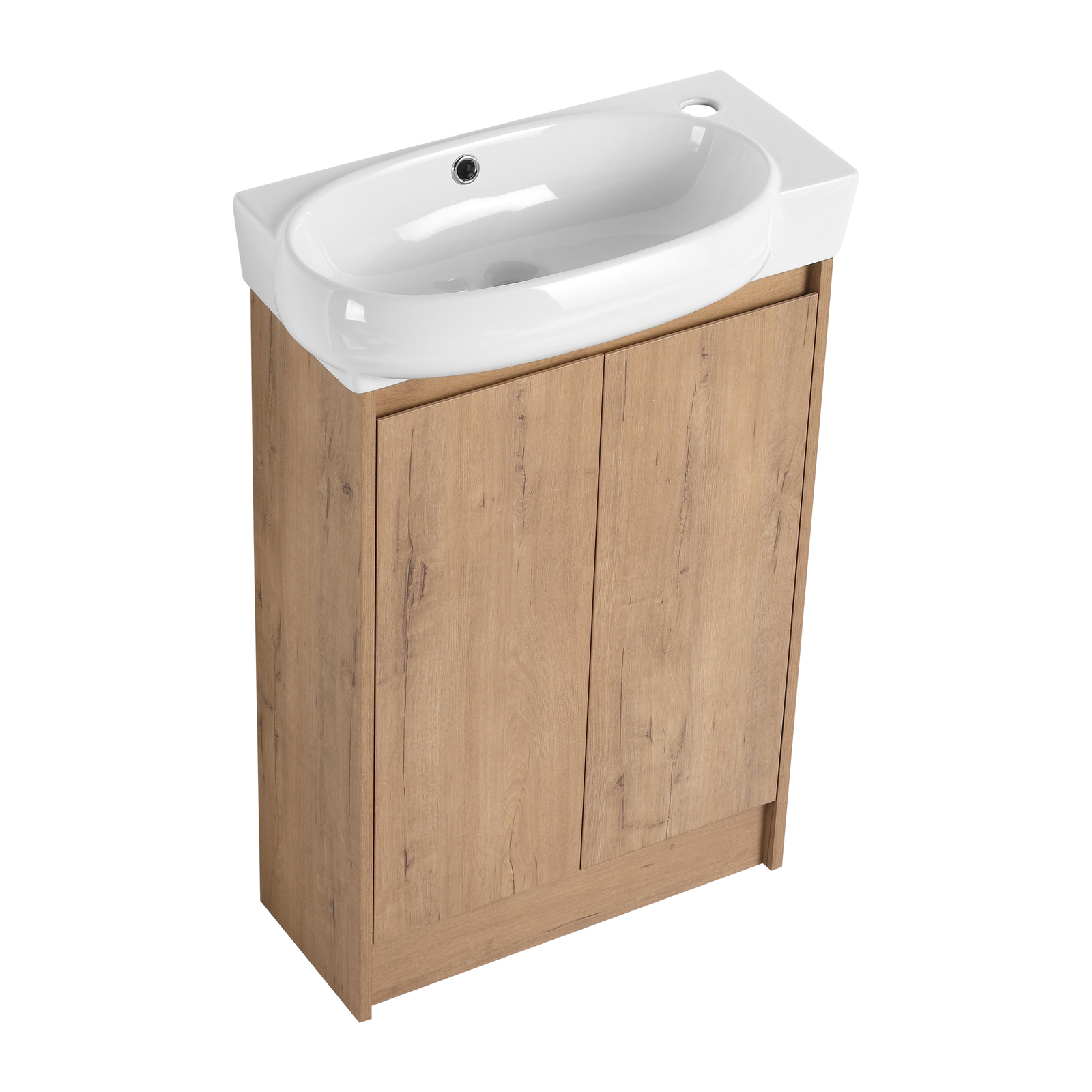 23 Inch Vanity Wood Bathroom Vanity Cabinet W/ Countertop Ceramic Sink Combo Oak
