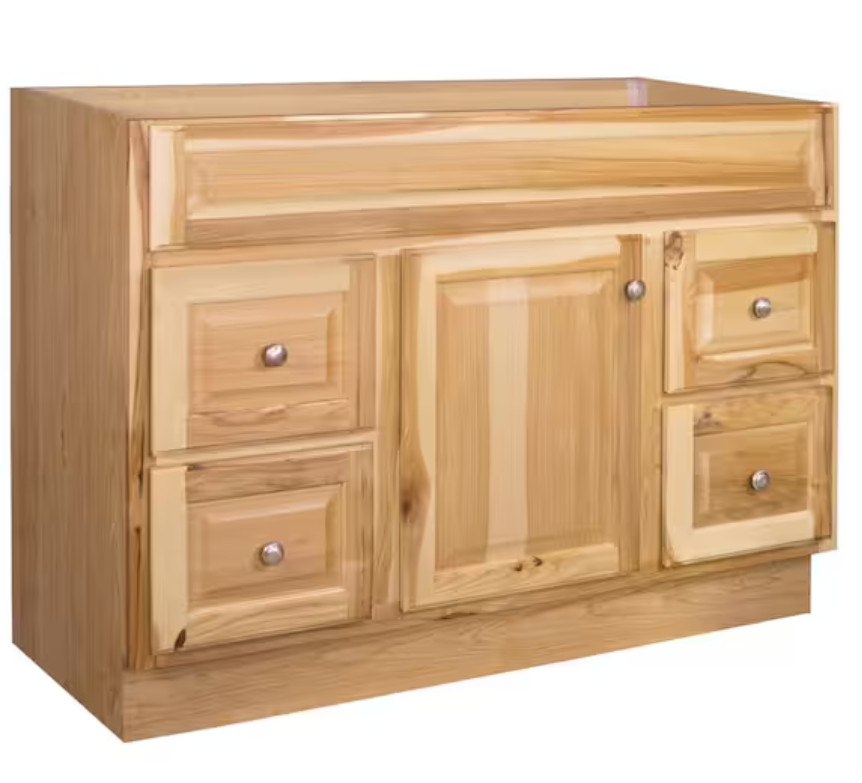 Glacier Bay Hampton 48 Bath Vanity Cabinet – Natural Hickory, Cabinet Only NEW