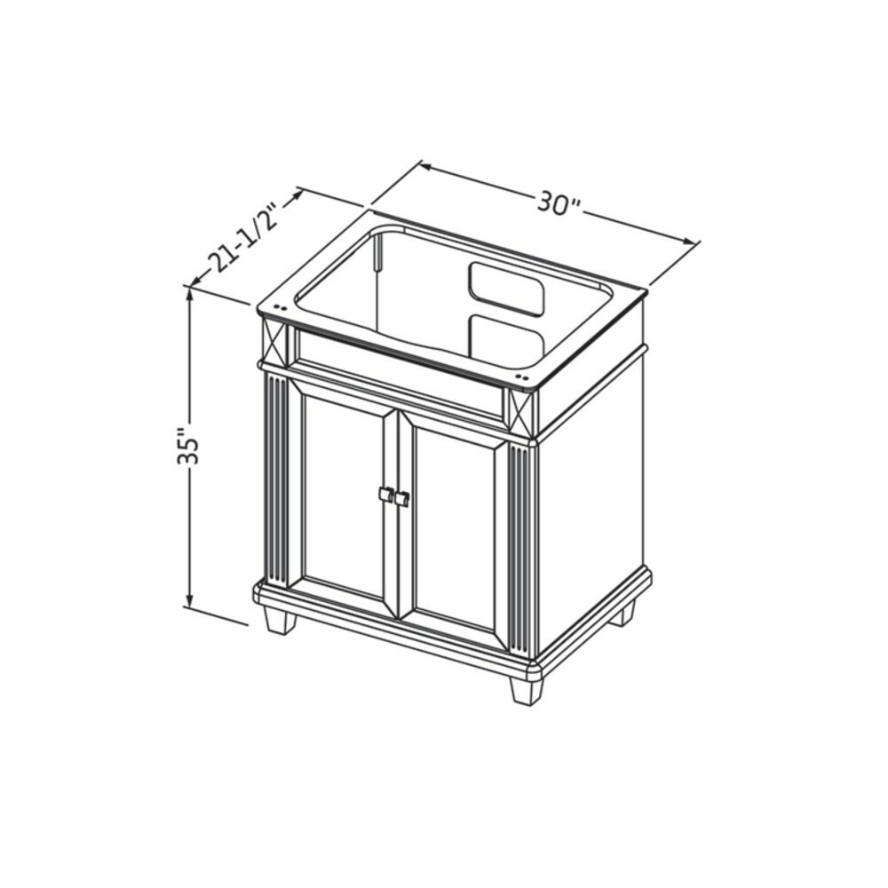 30″ Douglas Hale Blue Single Bathroom Vanity Cabinet Classic Shaker Tapered Feet