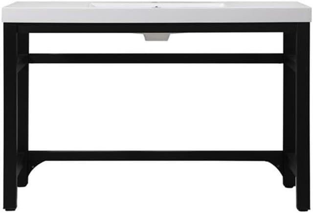 Elegant Lighting VF14548BK Ada Compliant Single Bathroom Metal Vanity in Black