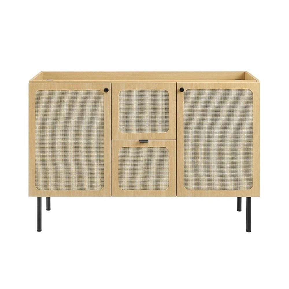 Modway Chaucer 48″ Metal & Wood Bathroom Vanity Cabinet in Oak