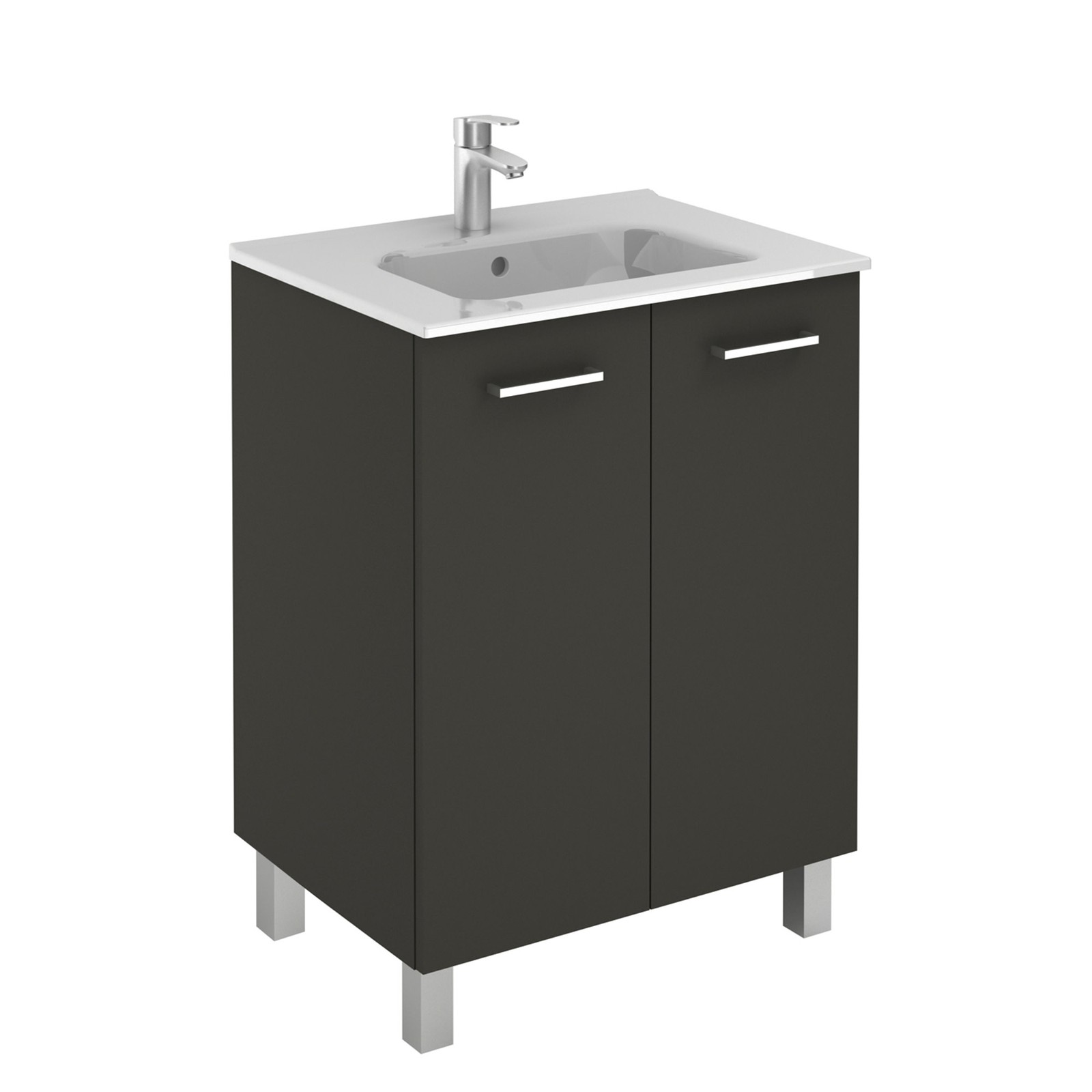 WS Bath Collections Logic 70 Anthracite Logic Complete Vanity Unit