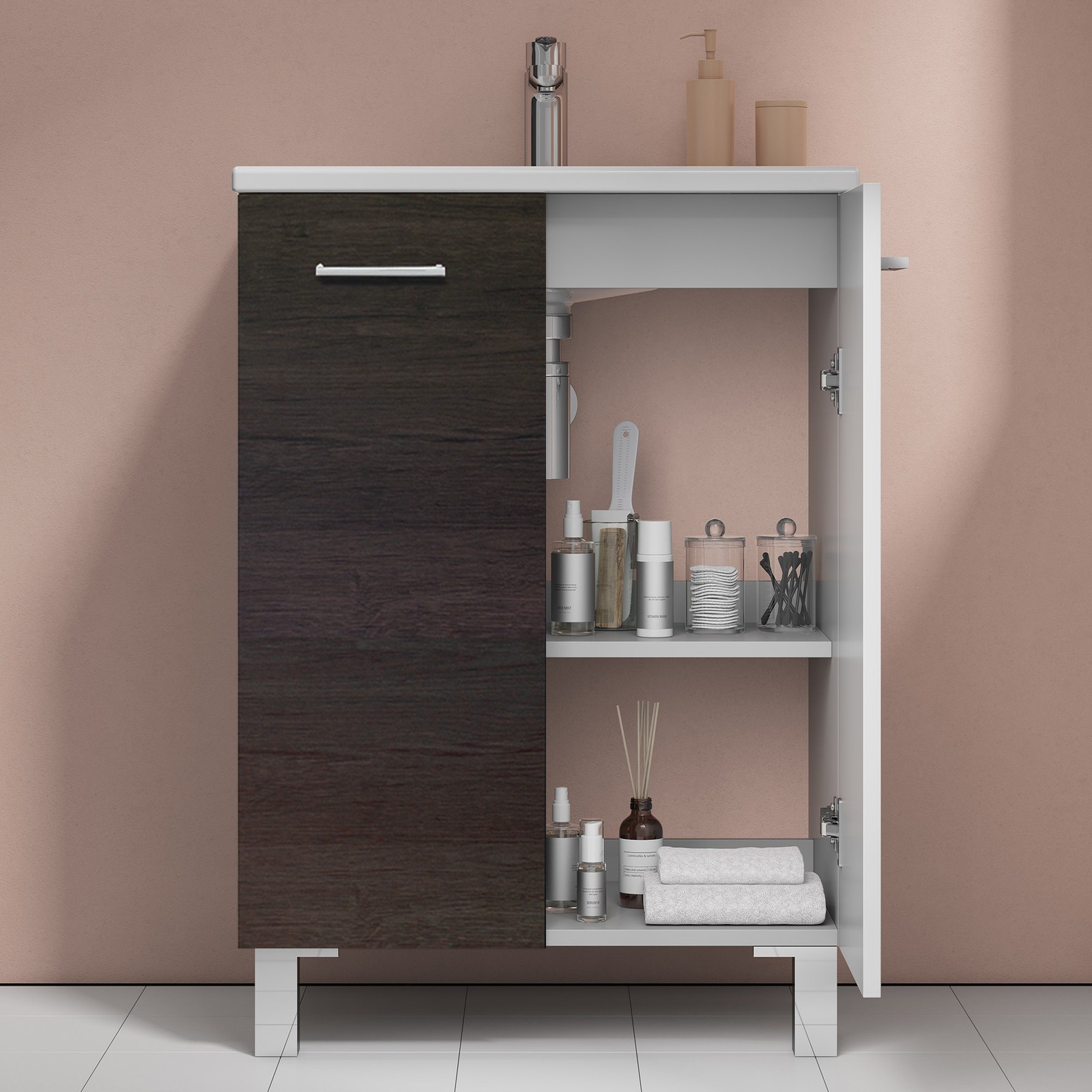 WS Bath Collections Logic 70 Anthracite Logic Complete Vanity Unit