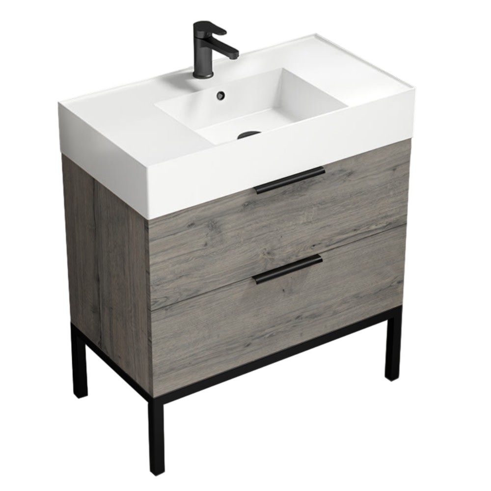Nameeks Derin-3217 Derin 32″ – Grey Oak / Black