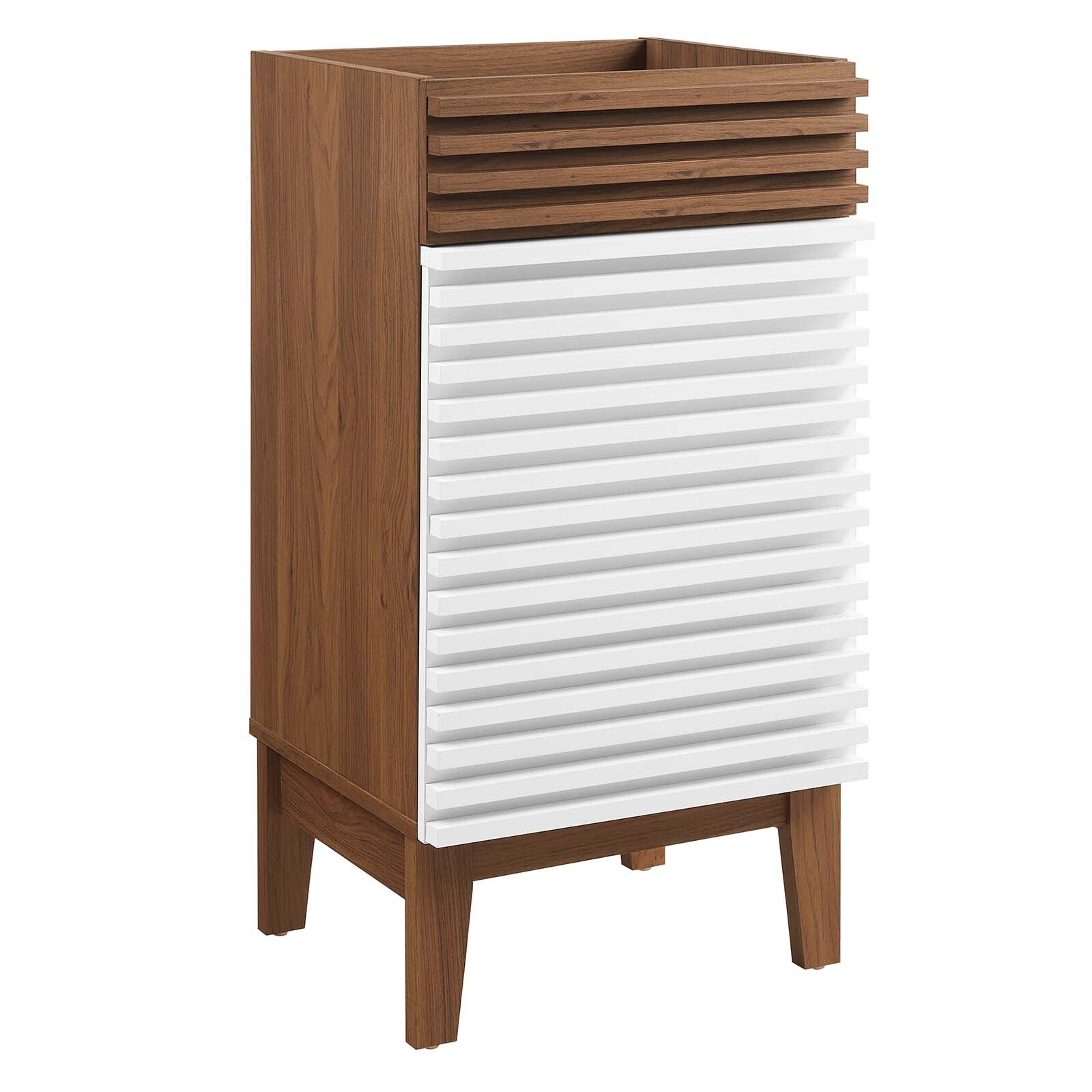 Modway Render 18″ Bathroom Vanity in White Walnut – Sink Basin Not Included