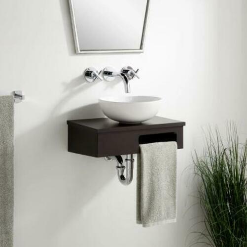 Signature Hardware 18″ Nadiya Wall-Mount Vessel Sink Vanity Top, Macha Brown