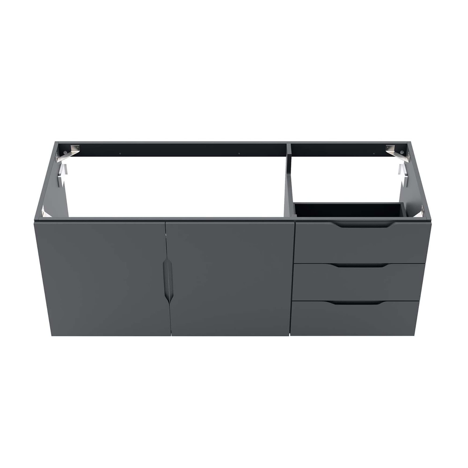Pemberly Row 47″ MDF and Particleboard Bathroom Vanity Cabinet in Gray