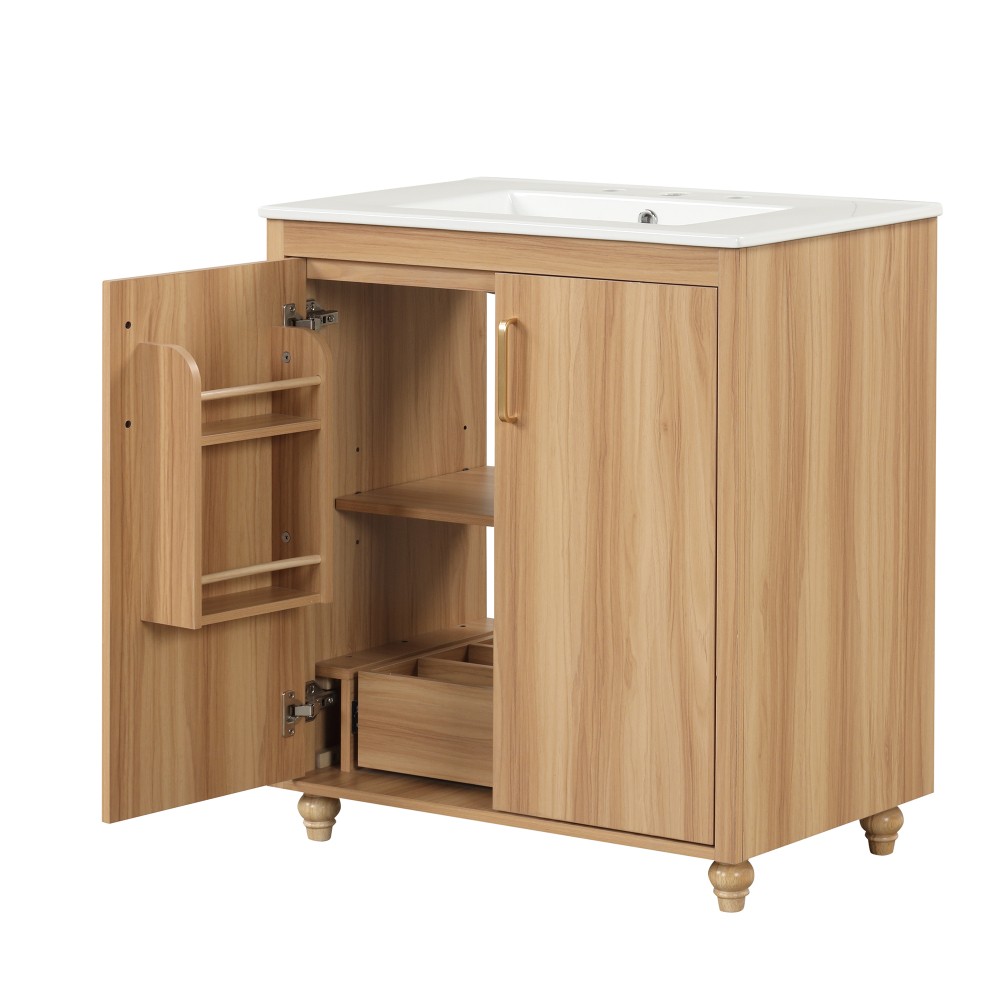 30″ Bathroom Vanity with Sink Combo Multi-functional Bathroom Cabinet with Doors