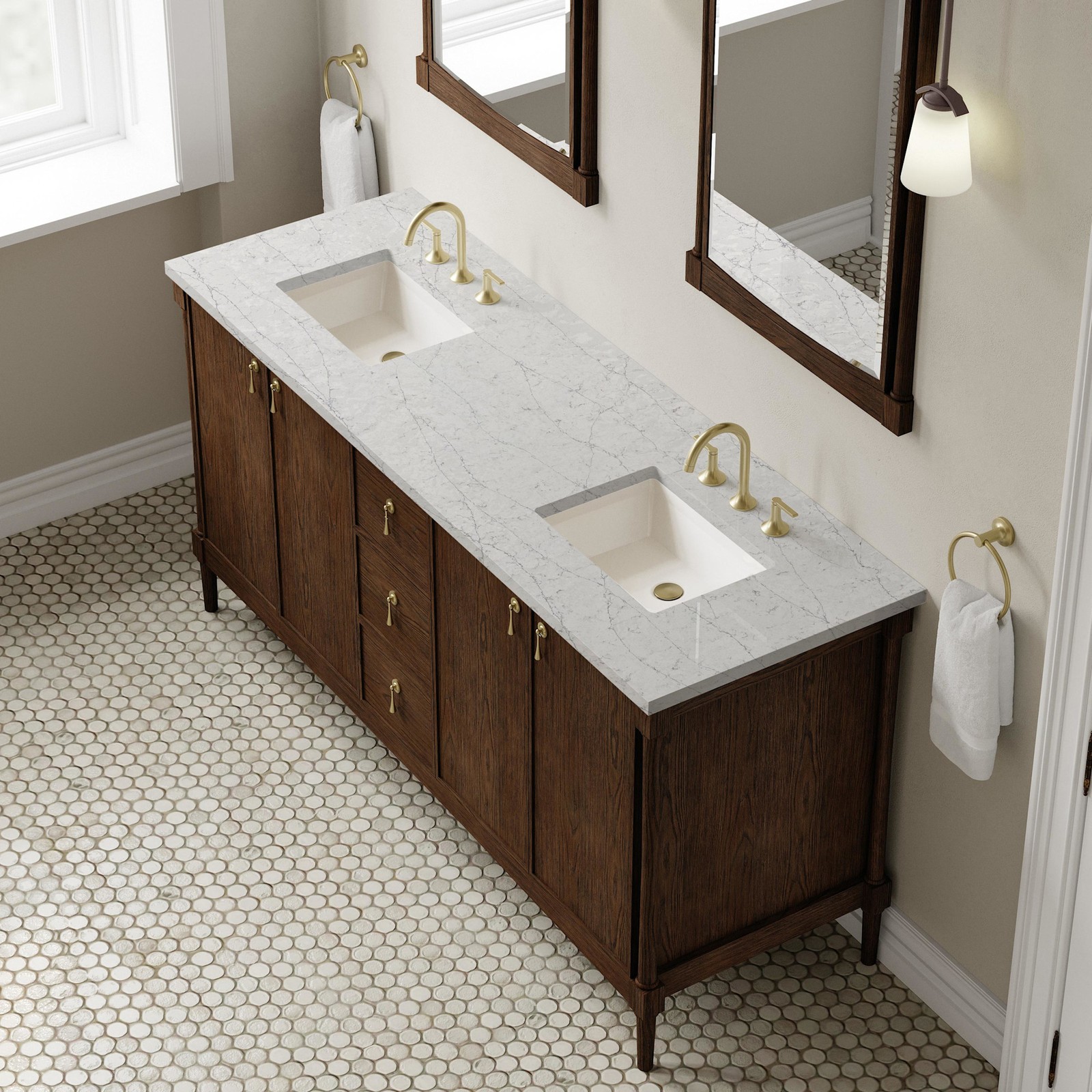 James Martin Vanities D680-V72-3EJP Kinnsden 72″ – Sable Oak