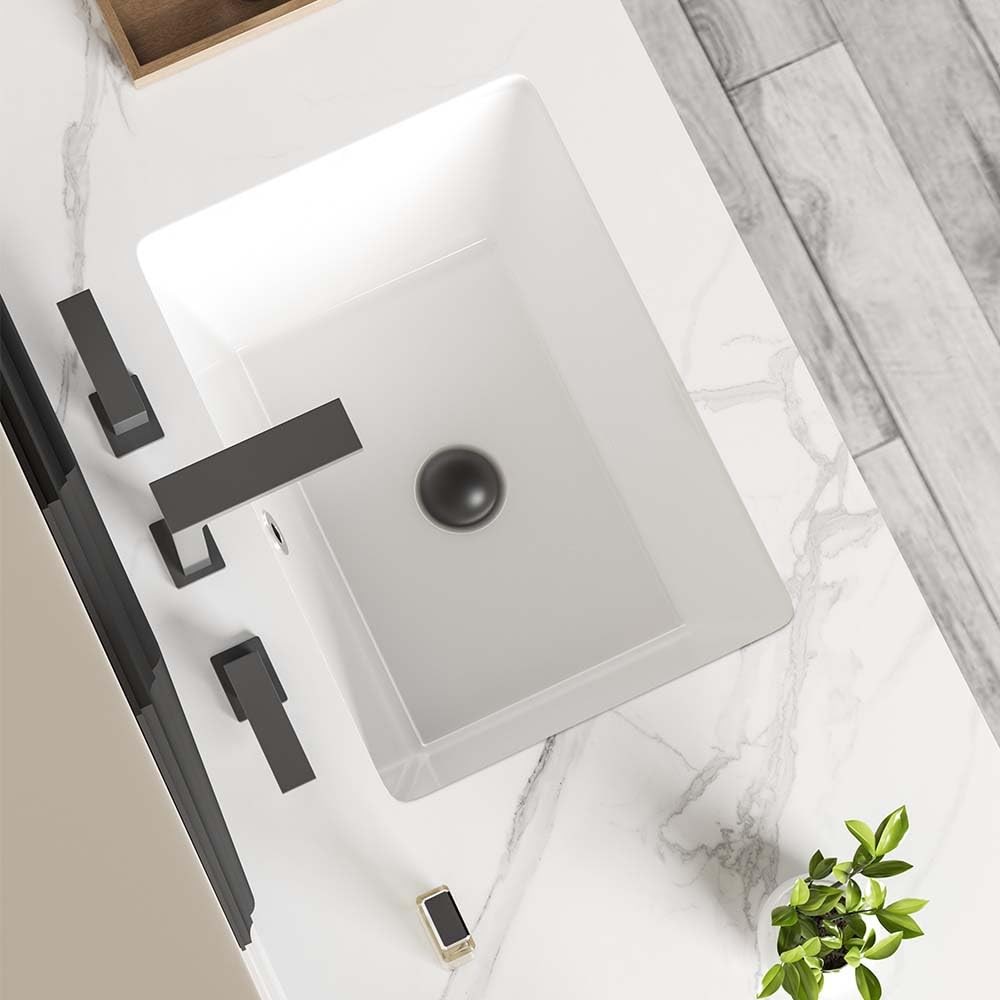 16in Undermount Bathroom Sink Rectangular, 15.7″ x11.8″ Small Vessel Sink Rec…