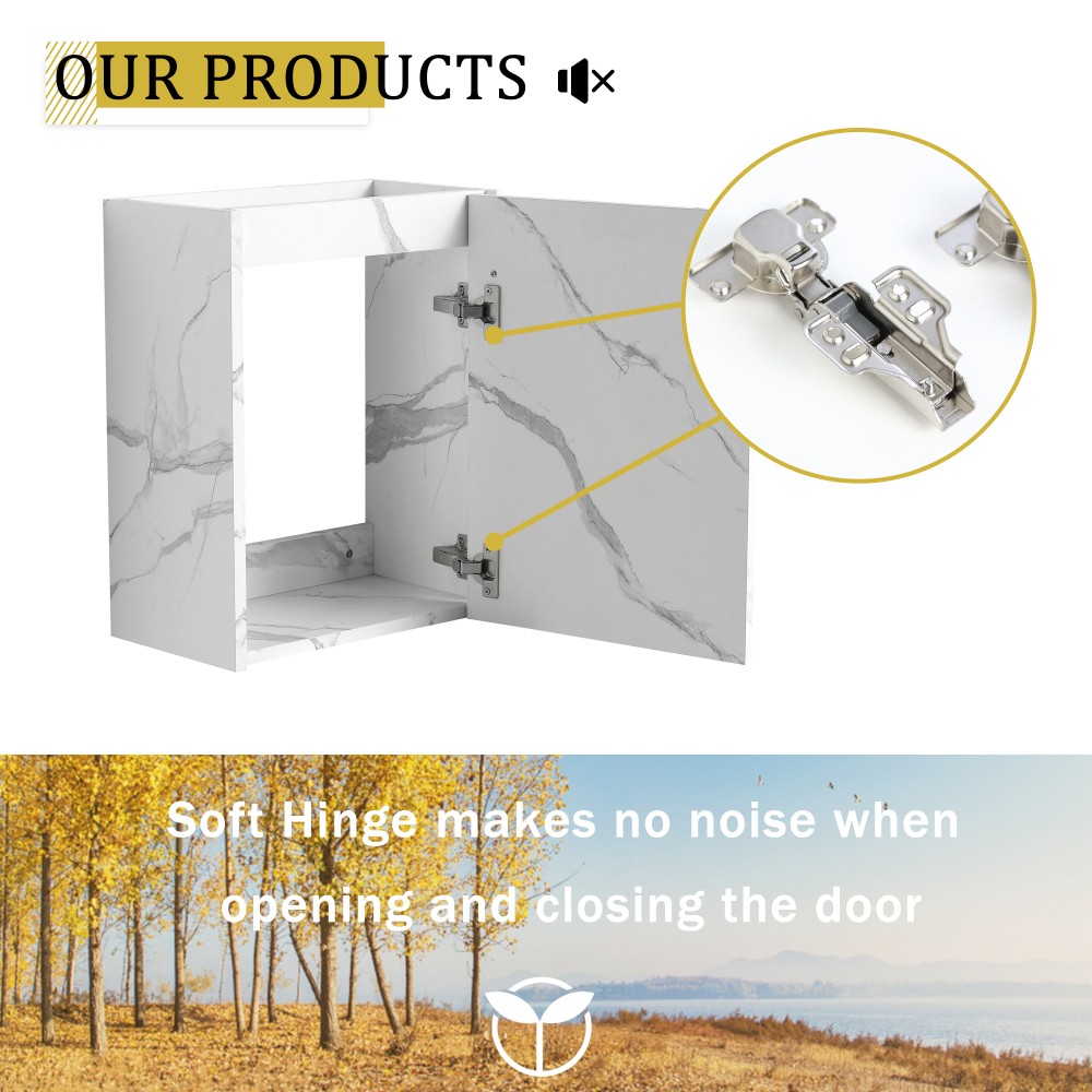Floating Wall Mounted Bathroom Vanity W Ceramic Sink Soft Close Cabinet Door