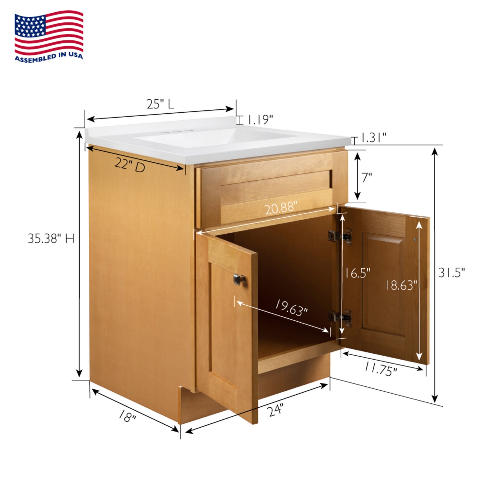 Design House 215574 Brookings 24″ – Modern Birch