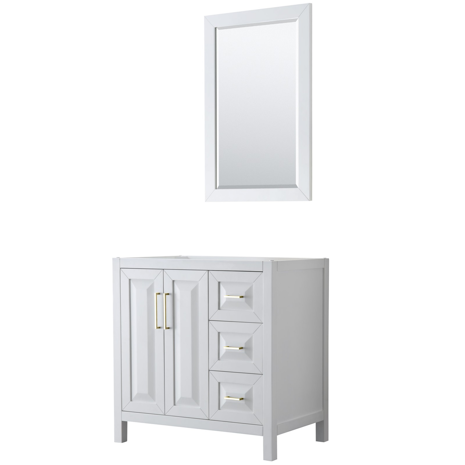 Wyndham Collection WCV252536SCXSXXM24 Daria 35″ Single – White / Brushed Gold