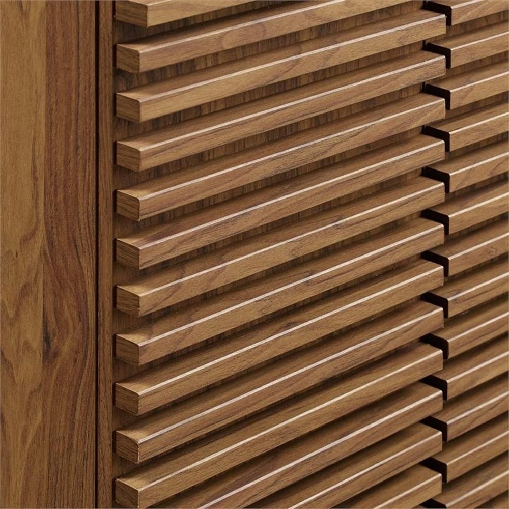 Maklaine Contemporary Wood Bathroom Vanity in Walnut and White