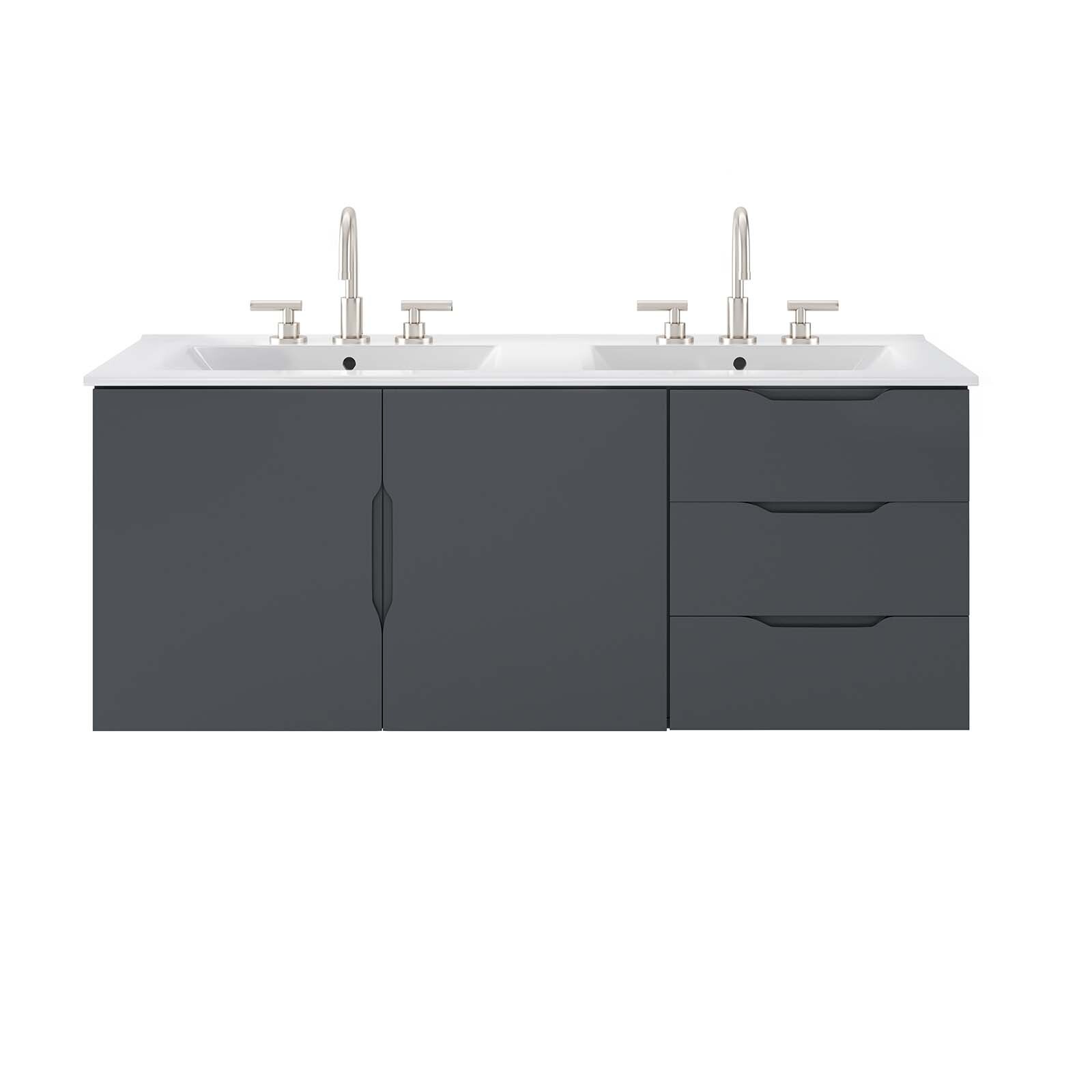 Modway Vitality 48″ Double Sink Bathroom Vanity in Gray White