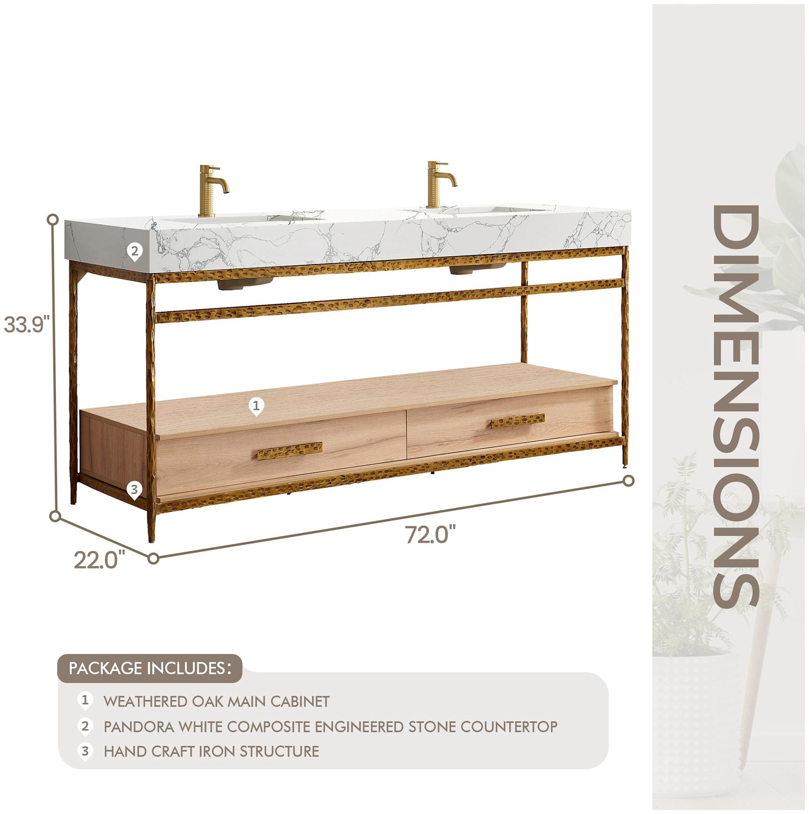 Miseno MV-DHAK72Y-PH Dhaka 72″ – Wood
