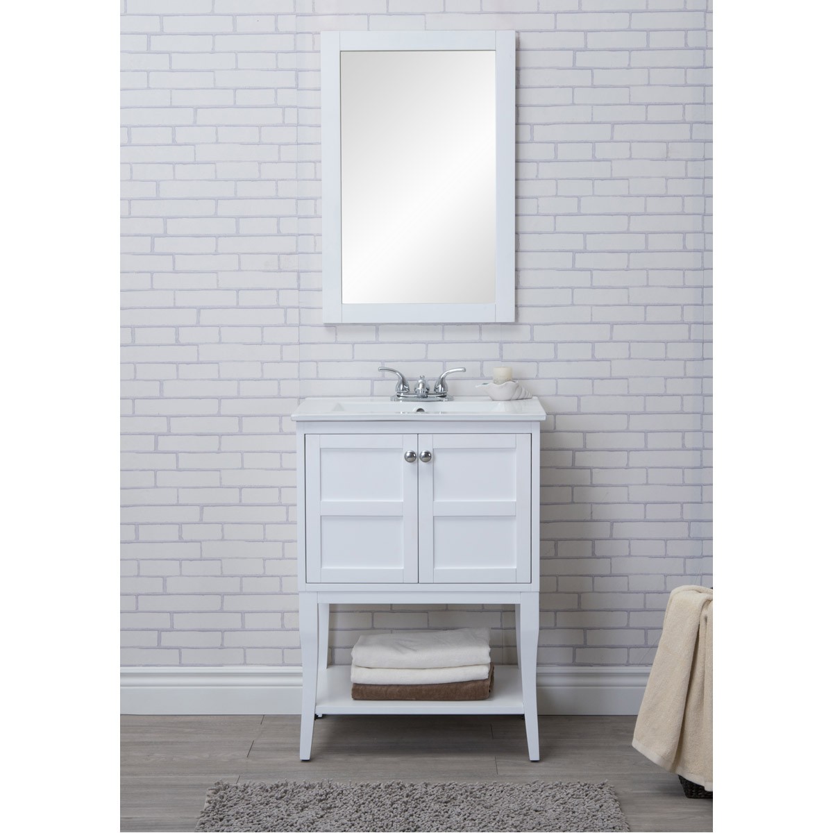 Elegant Lighting VF2100 Mason 24 X 33.25 inch White and Chrome Vanity Set