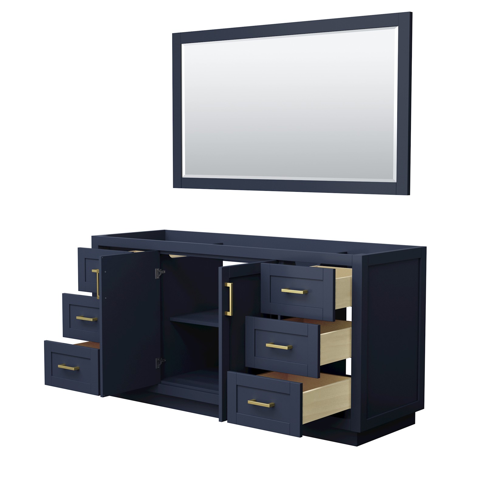 Wyndham Collection WCF2929-66S-CX-M58 Miranda 66″ Single – White / Brushed Gold