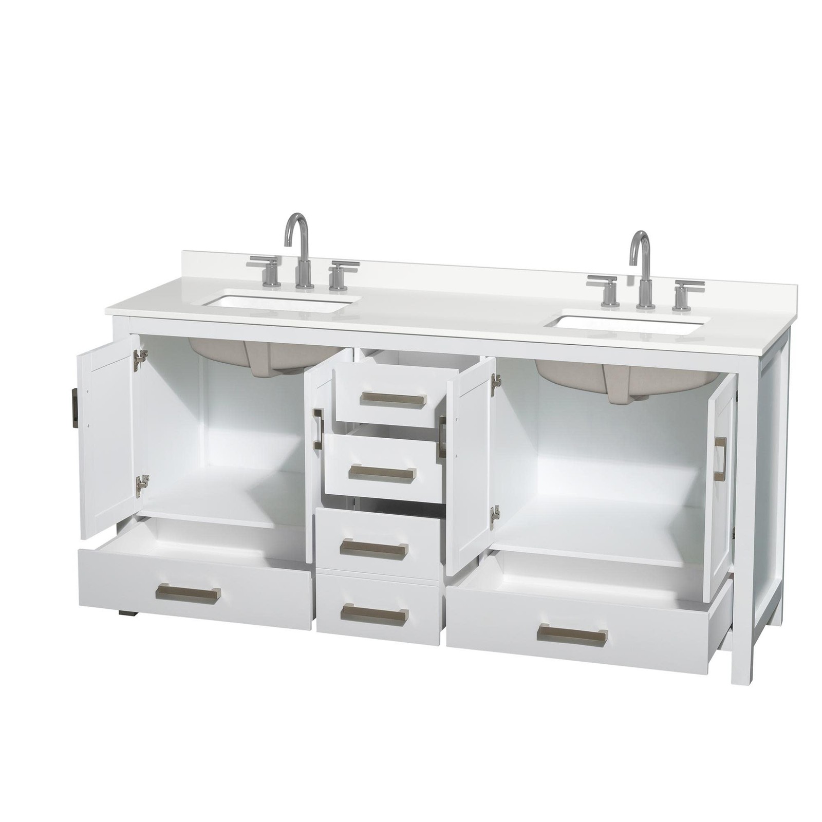 Wyndham Collection WCS141472D-QTZ-US3MXX Sheffield 72″ – Gray / Giotto Quartz