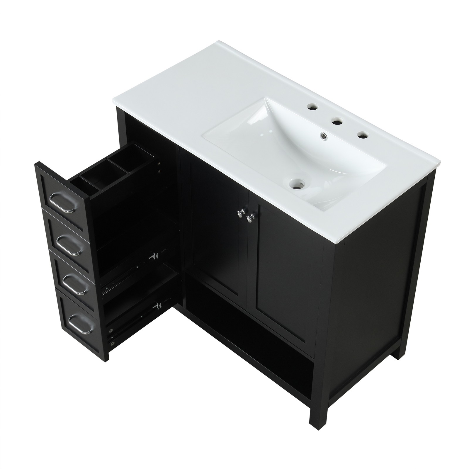 36″ Bathroom Vanity with Sink Top, Cabinet, Two Doors & Two Drawers