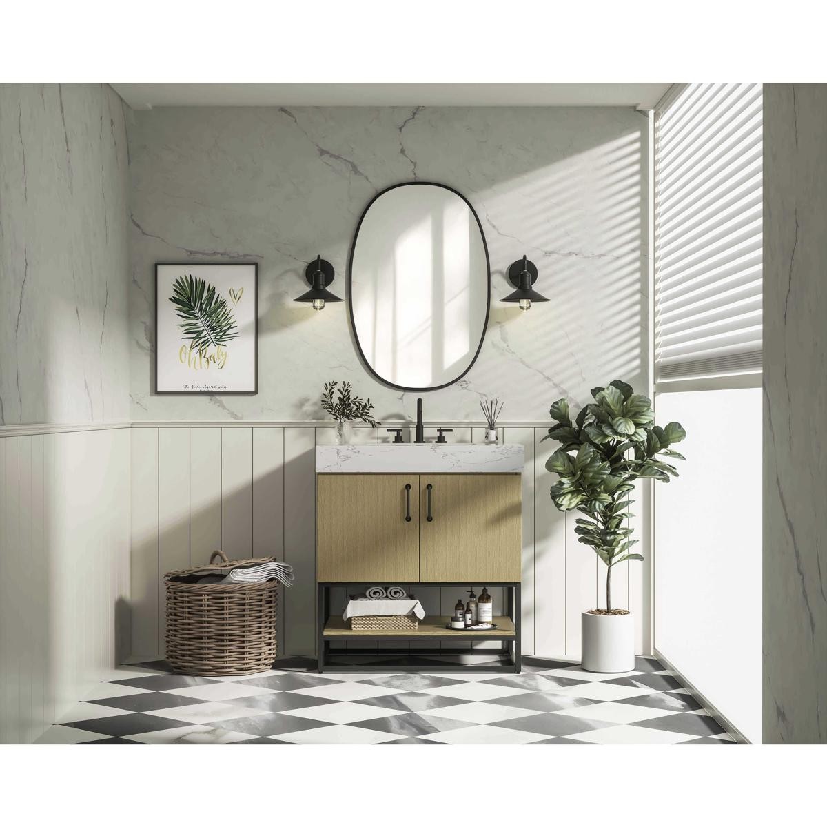Elegant Lighting VF29230MHB Caroline Vanity Honey Brown
