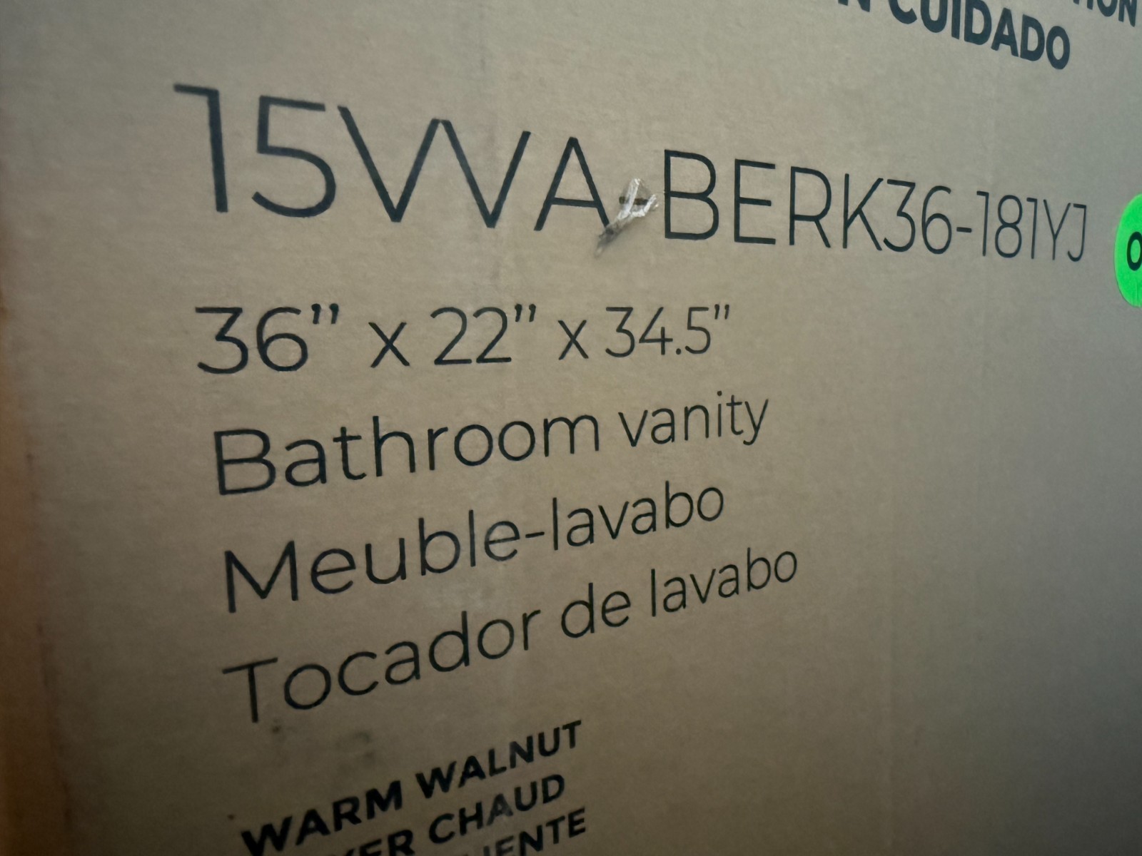 NEW! OVE Decors Gabi 36″ Bathroom Vanity in Warm Walnut – 15VVA‑BERK36‑181YJ