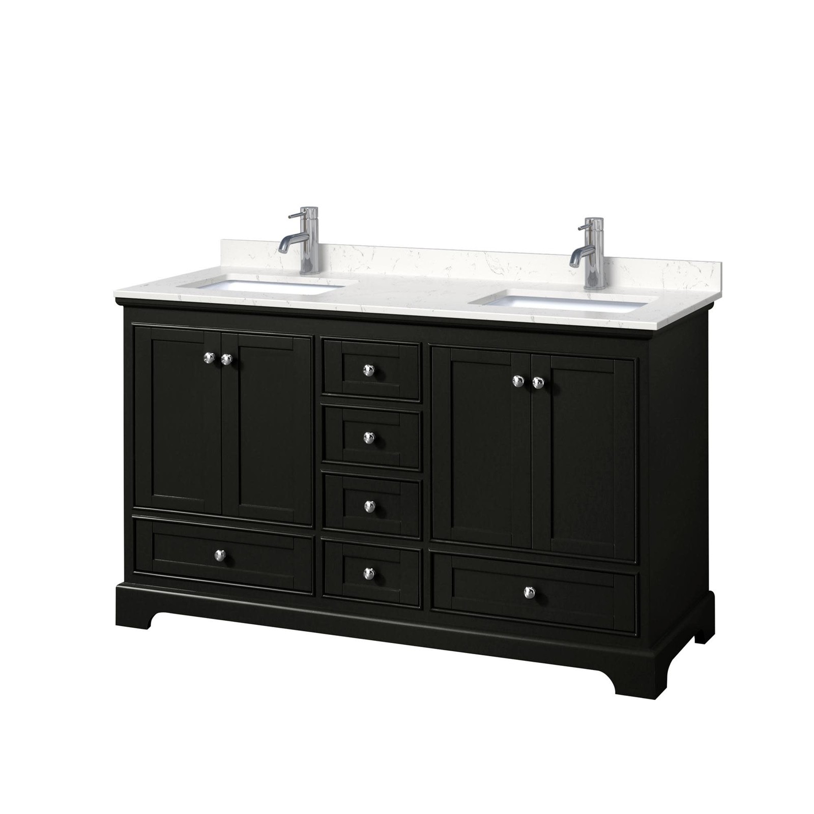 Wyndham Collection WCS202060D-VCA-MXX Deborah 60″ – Dark Gray / White Cultured