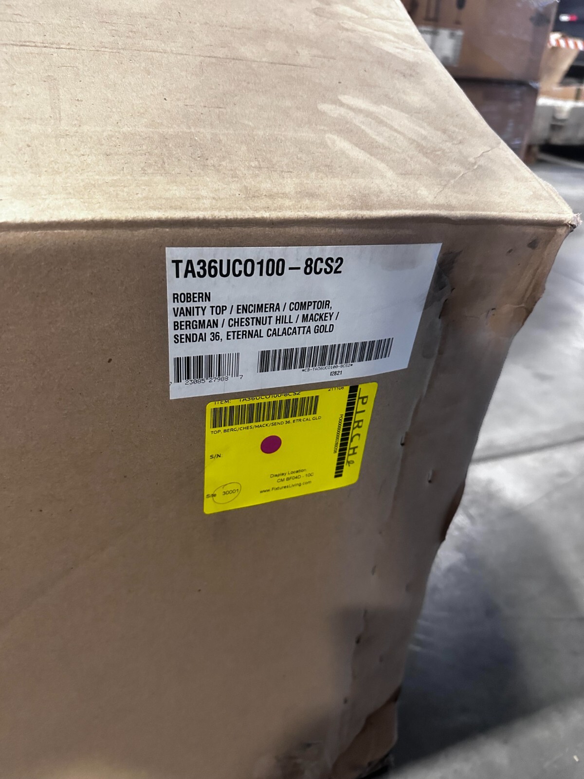 Robern TA36UCO100-8CS2 36″ Vanity Top With Sink ETERNAL CALCATTA GOLD New in Box