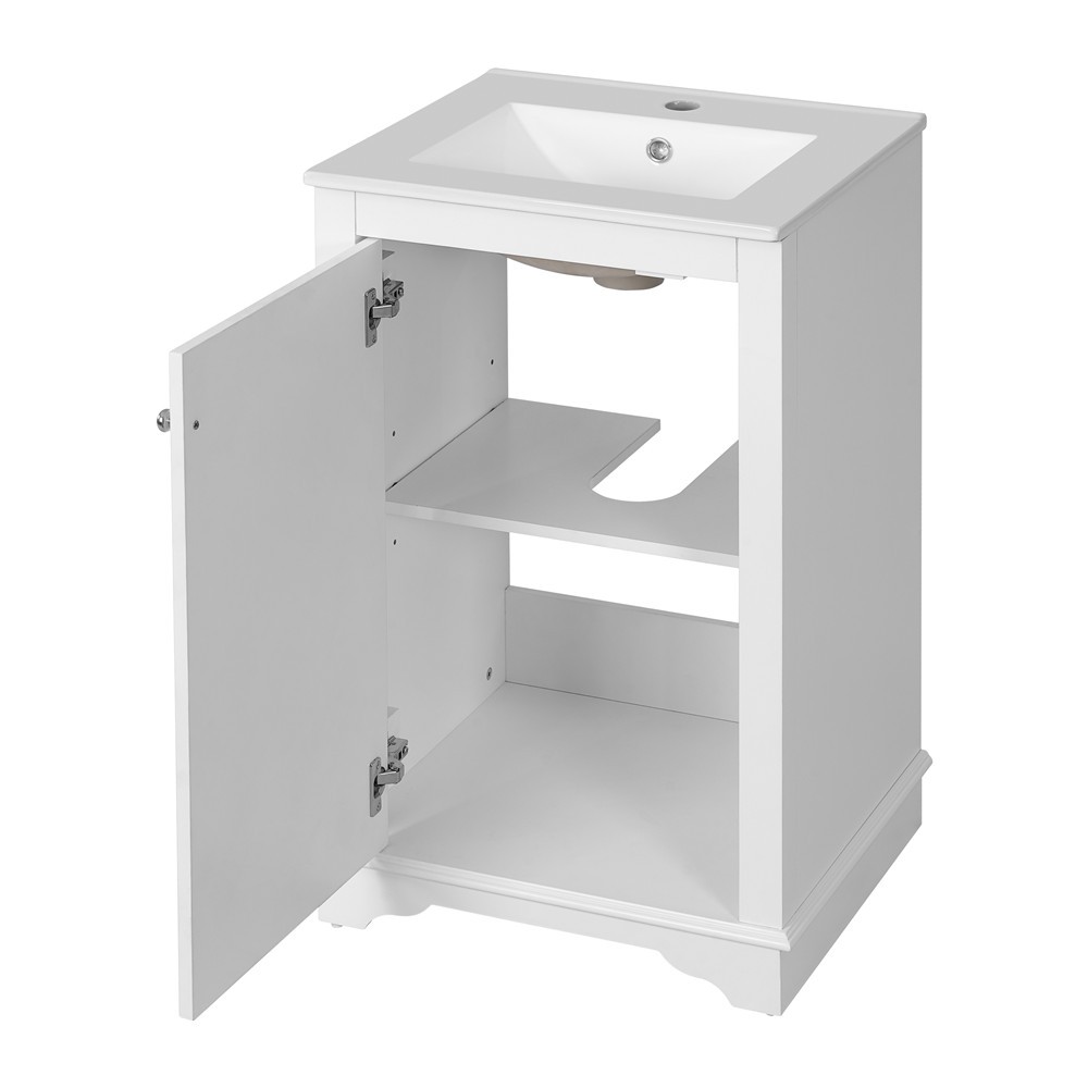 20″ Bathroom Vanity w/Sink, Freestanding Bath Vanity Cabinet for Small Bathroom