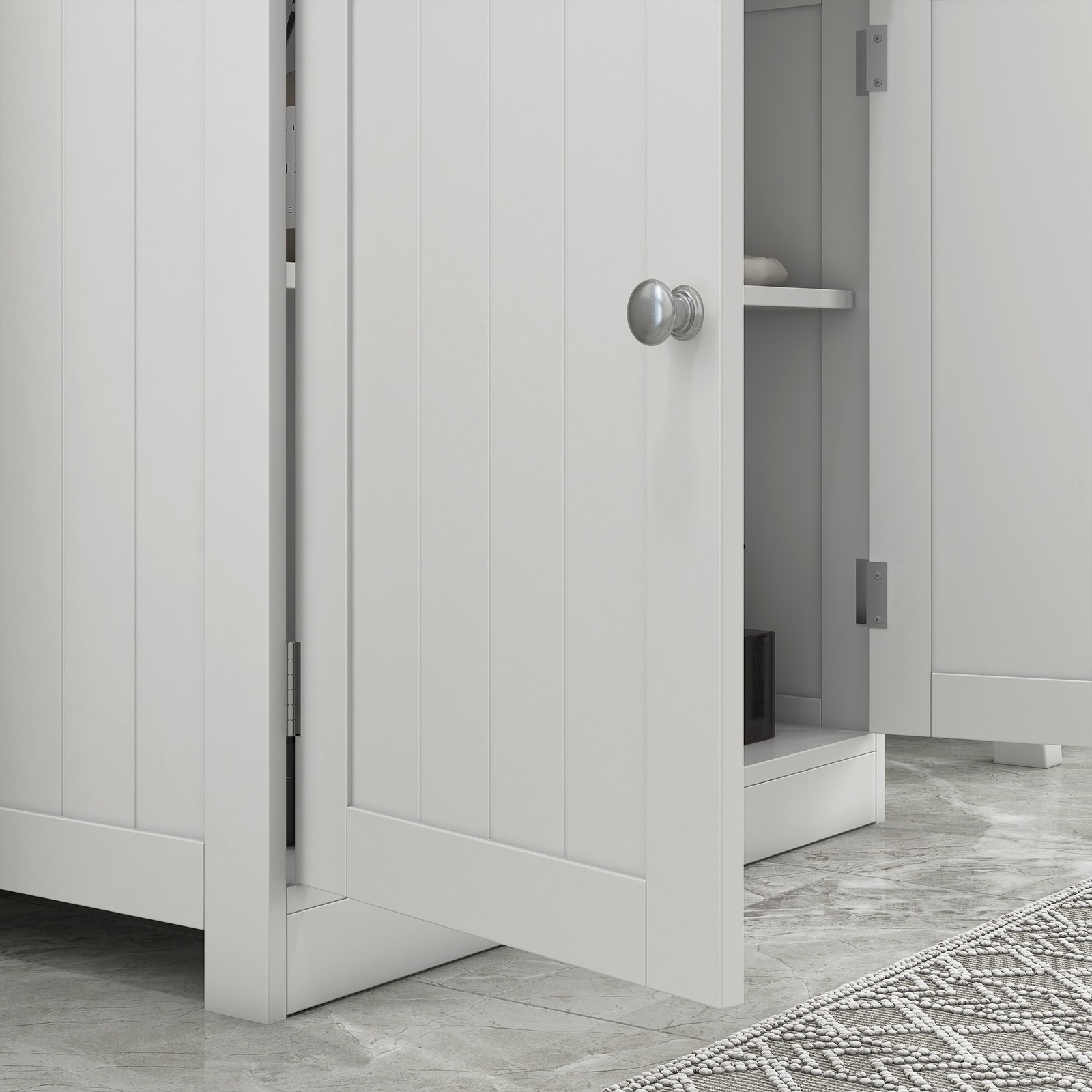 Under Sink Bathroom Cabinet, Pedestal Sink Storage Cabinet with 2 Doors