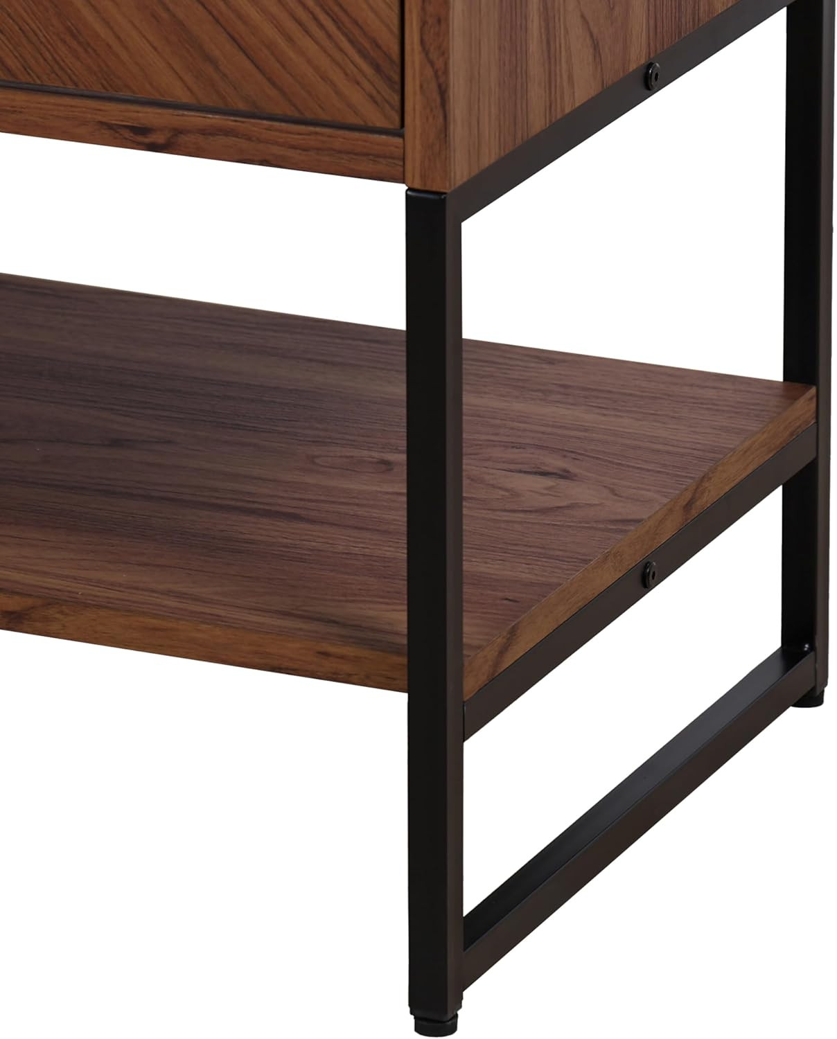 Modern Walnut 2-Shelf Bathroom Vanity Cabinet with Soft Close Doors