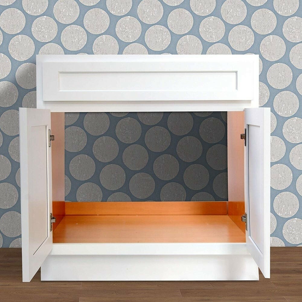New White Shaker Bath Vanity Cabinet 36″w x 21″d x 32.5″h WS-V3621 *ASSEMBLED!