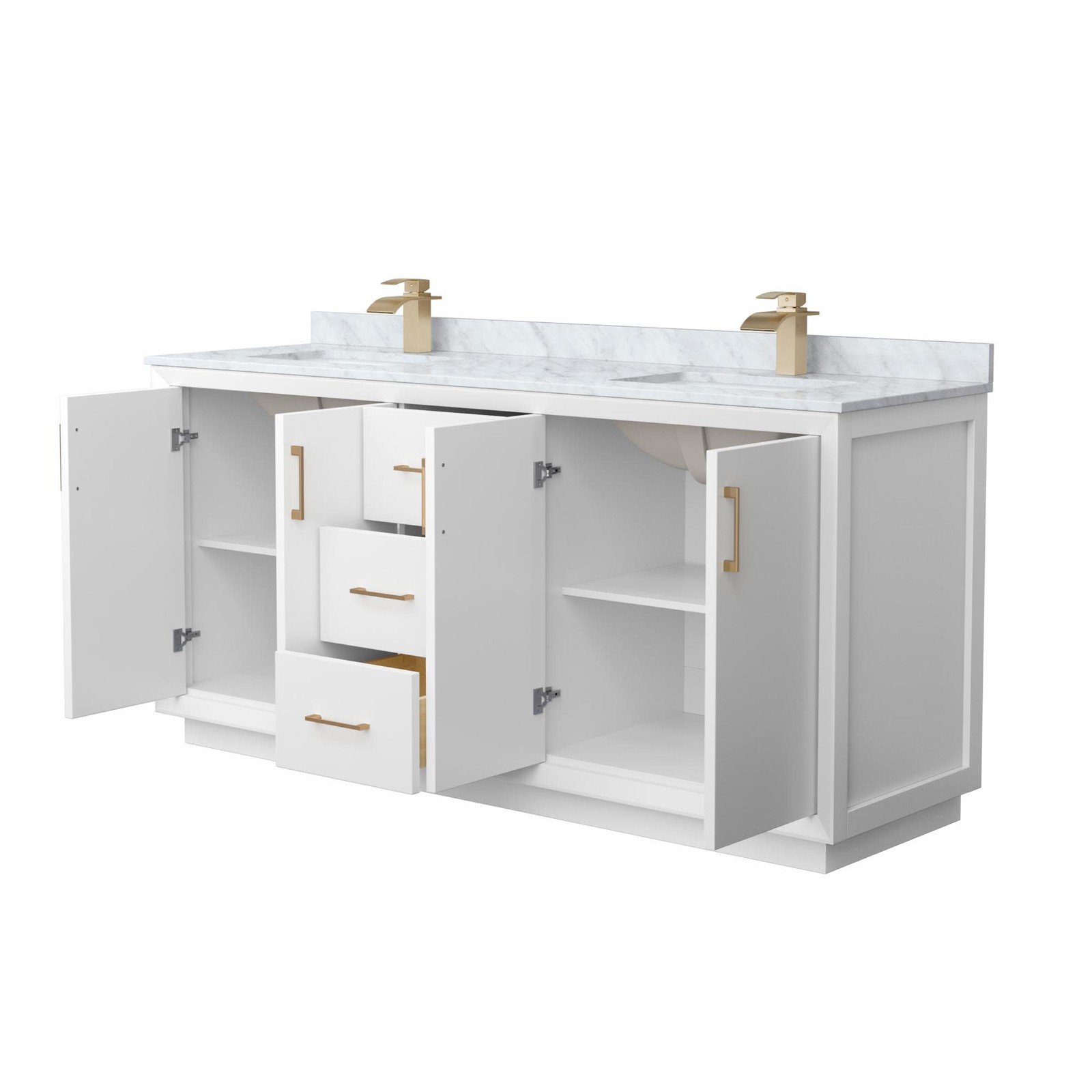 Wyndham Collection WCF414172D-NAT-UNSMXX Strada 72″ – White / Brushed Nickel