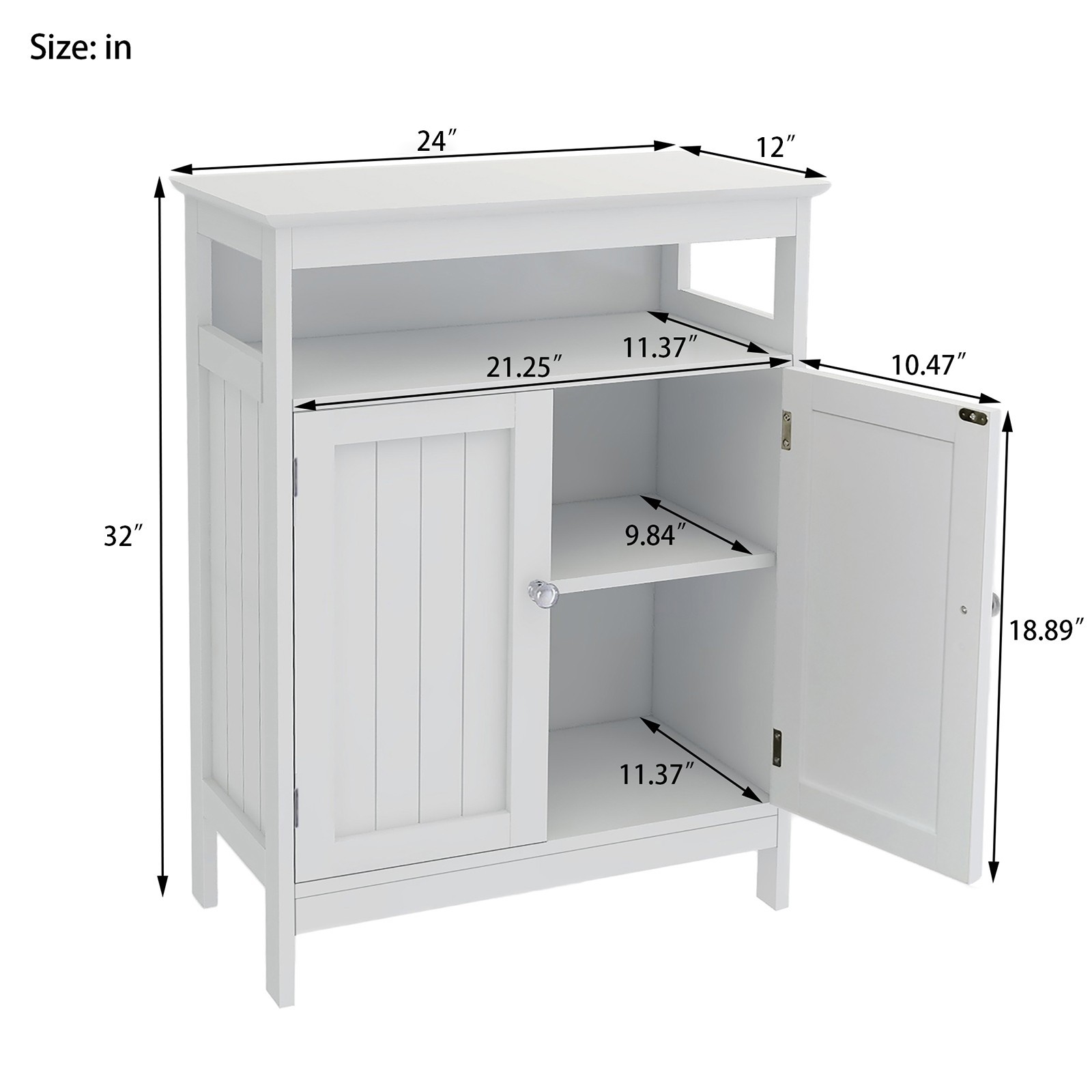 24″Vanity Cabinet For Bathroom Freestanding White Bathroom Vanity Organizer Rack