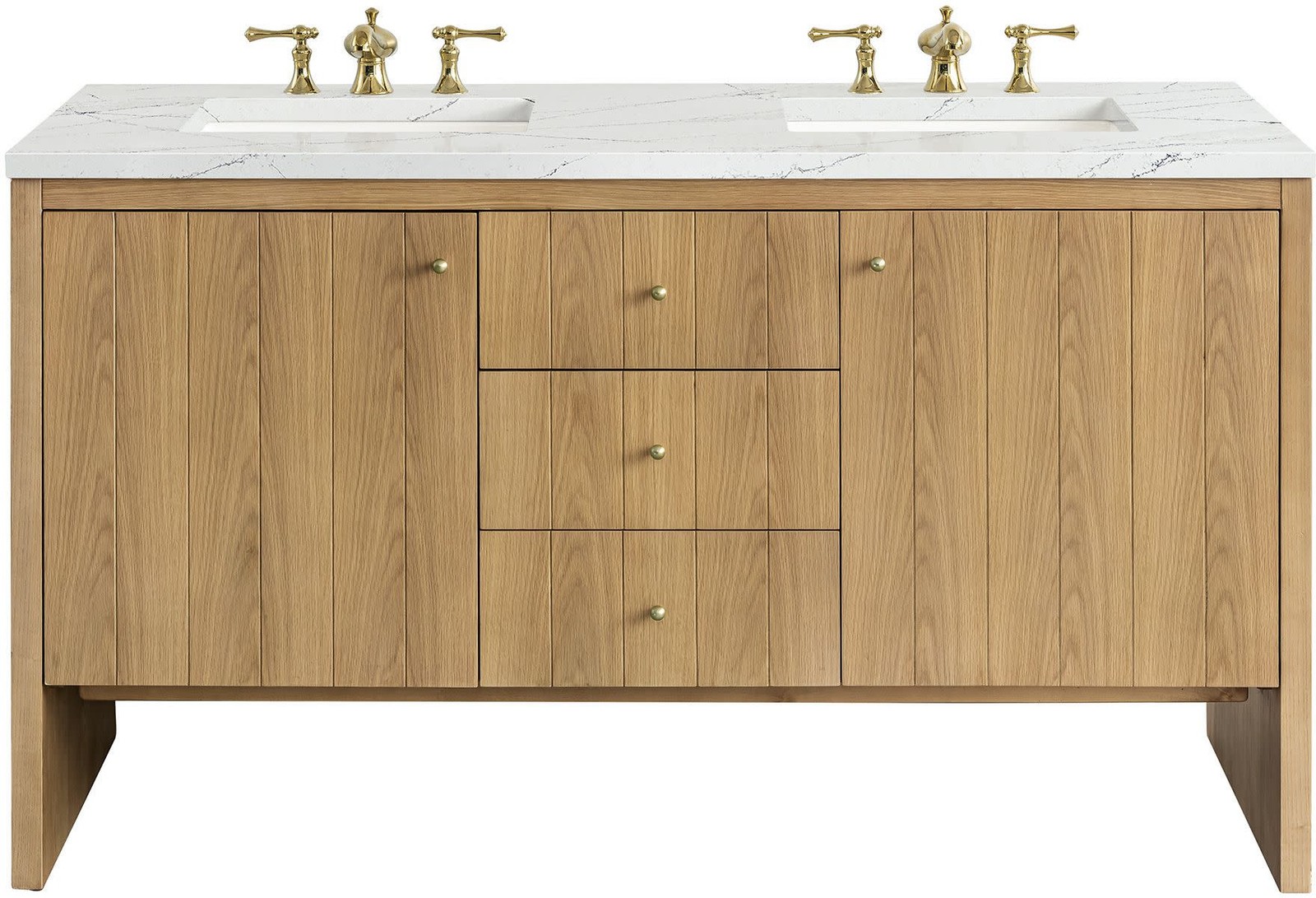 James Martin Vanities 435-V60D-FENC Hudson 60″ – Light Natural Oak