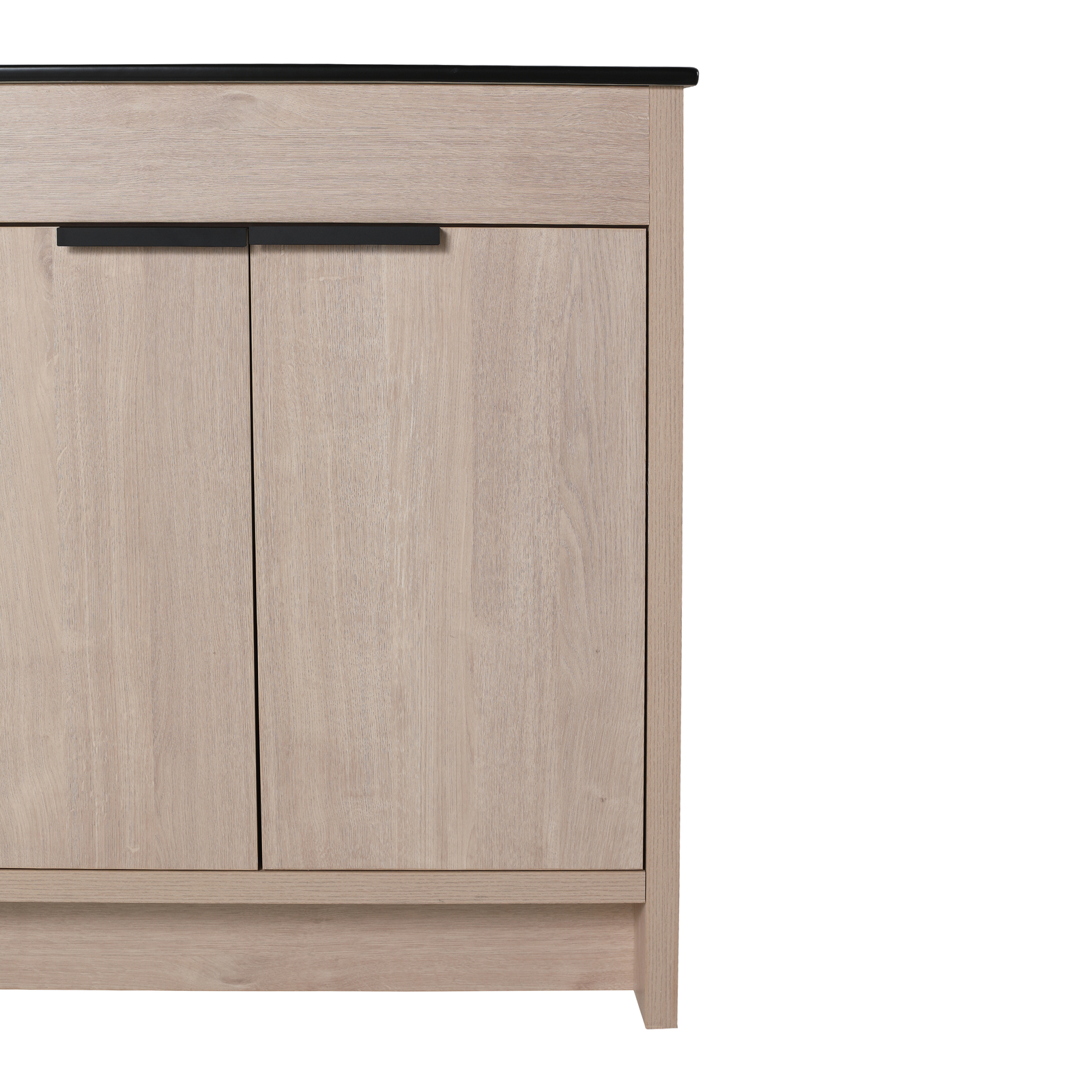 30″Free Standing Bathroom Vanity W/ Black Sink Basin + Adjustable Shelf + Doors
