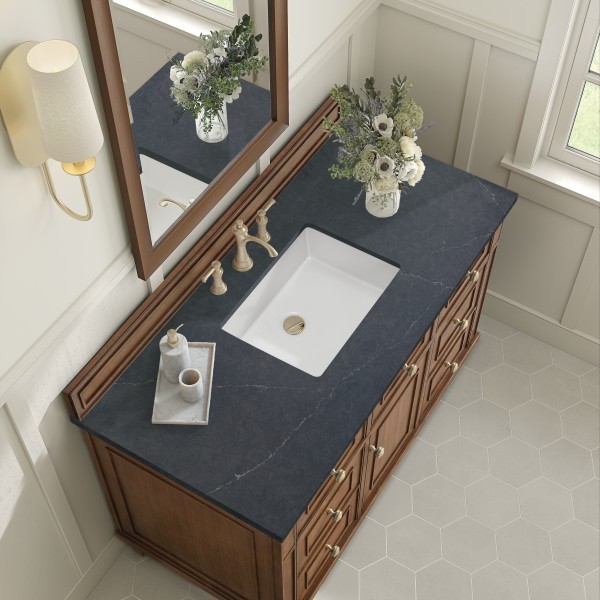48″ James Martin Lorelai 424-V48-WLT-3CSP Vanity Cabinet Charcoal Soapstone Top