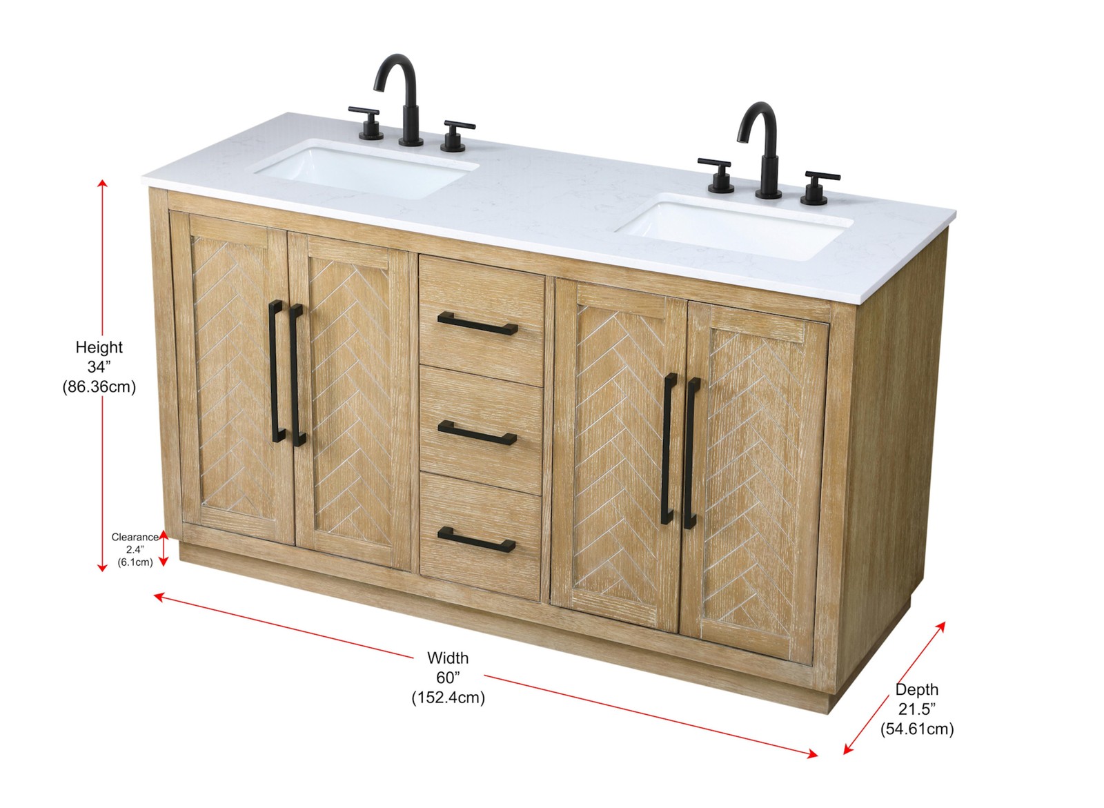 Elegant Lighting VF29060D Chase 60″ – Hazel Oak